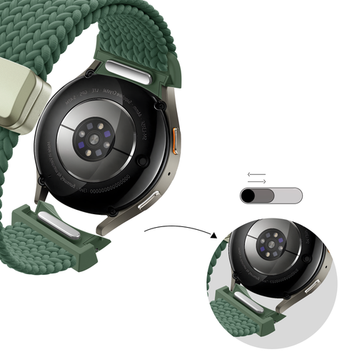 Bandz Samsung Galaxy Watch 7 - 44mm Braided Strap 'Easy Fit' (Green)