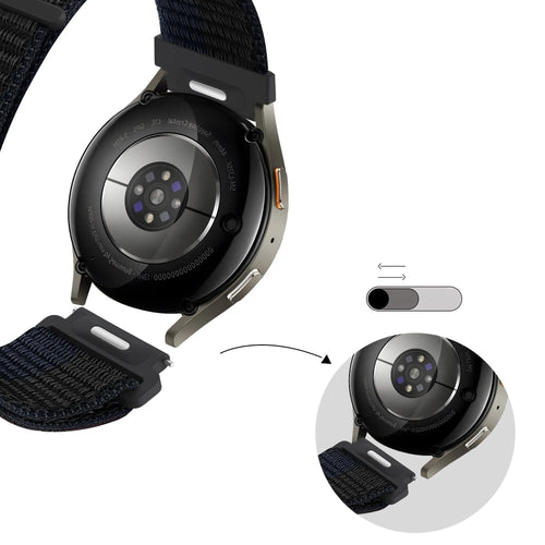 Bandz Polar Ignite 2 Nylon Strap 'Easy Fit' (Black/Blue)