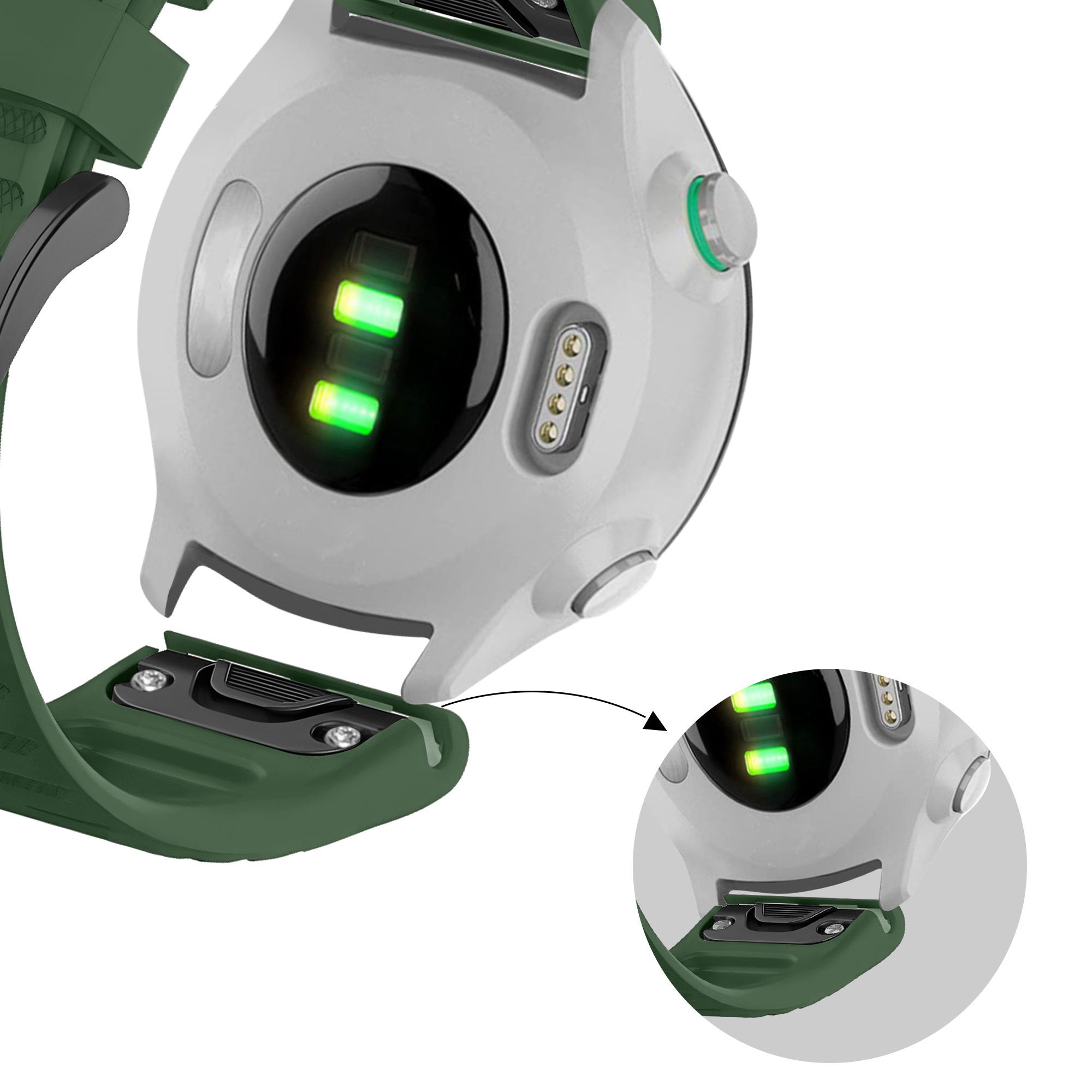 Bandz Garmin Fenix 8 Pro - 51mm Buckled Silicone Strap (Dark Green)