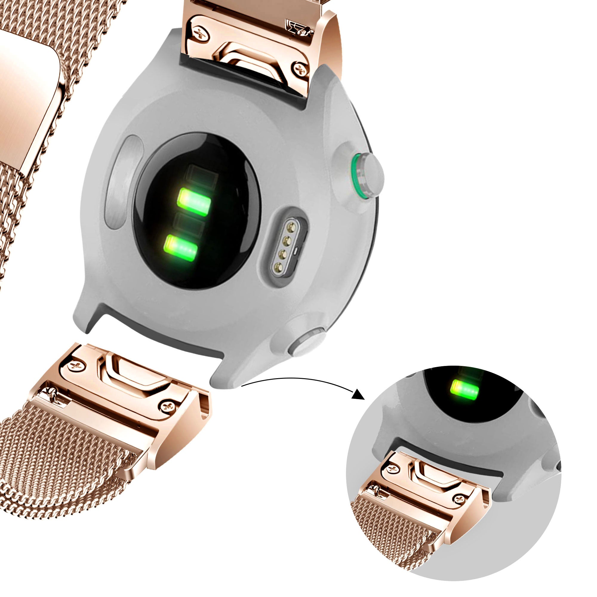 Bandz Garmin Approach S70 - 42mm Milanese Loop Strap (Rose Gold)