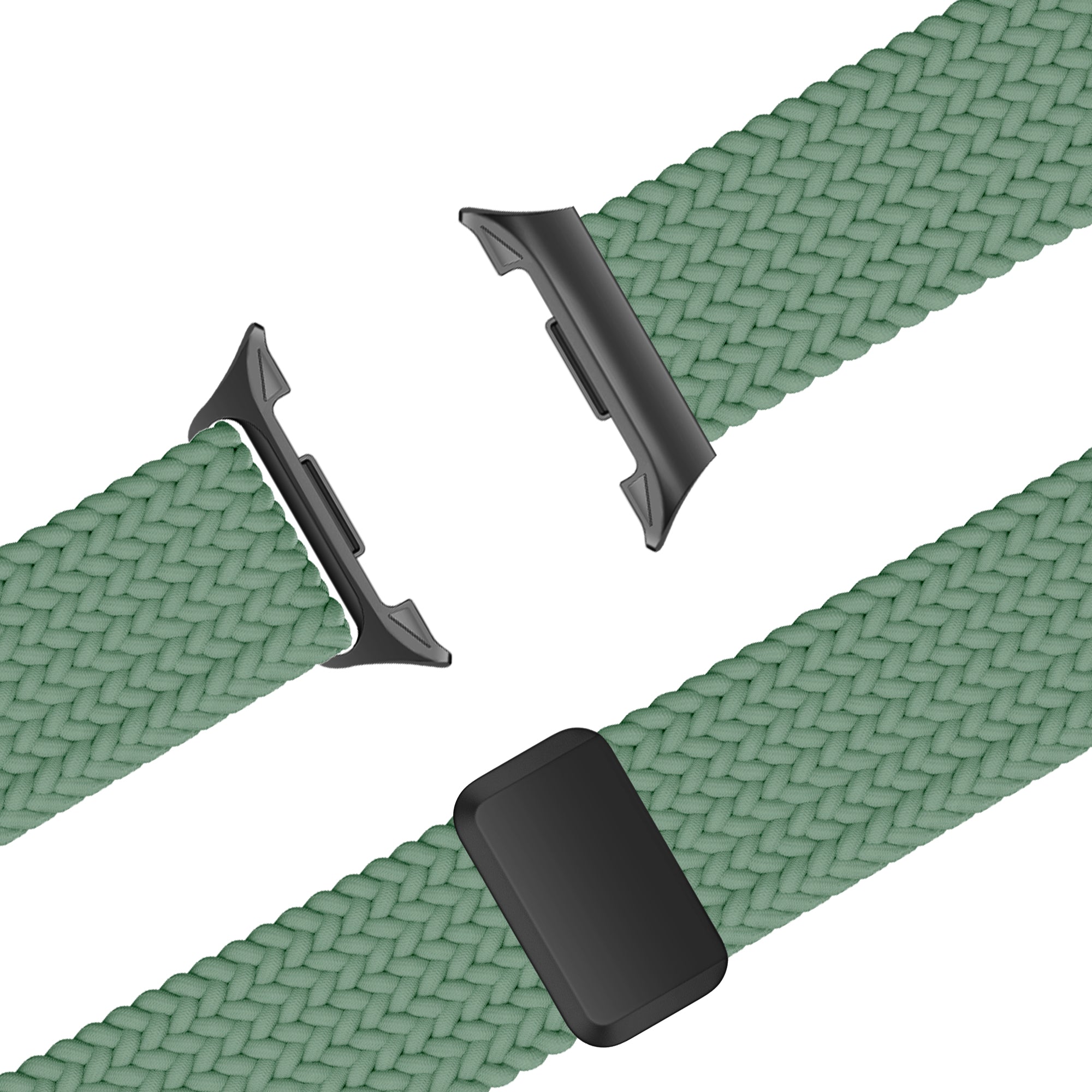Bandz Samsung Galaxy Watch 8 - 44mm Magnetic Braided Strap (Pine Green)