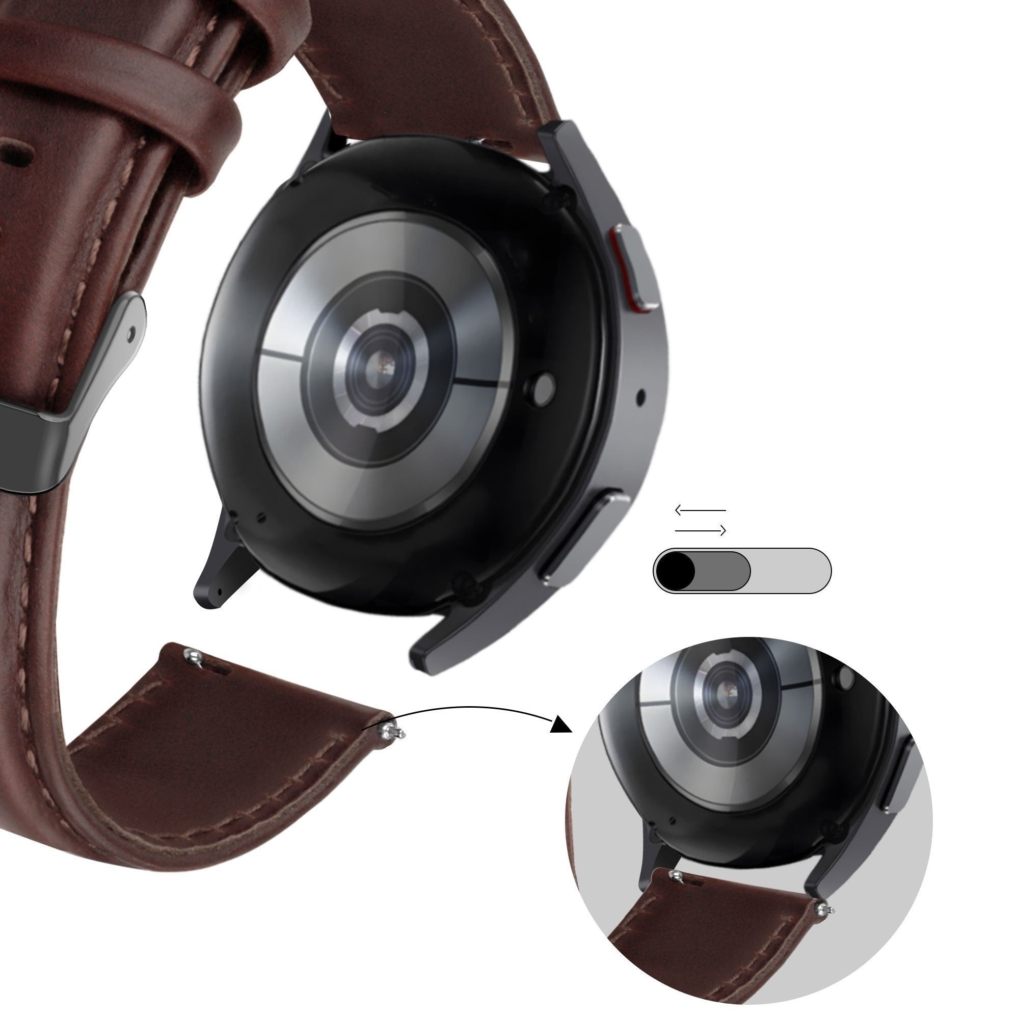 Realme Watch 3 (Pro) Leather Strap 'Classic' (Dark Brown)