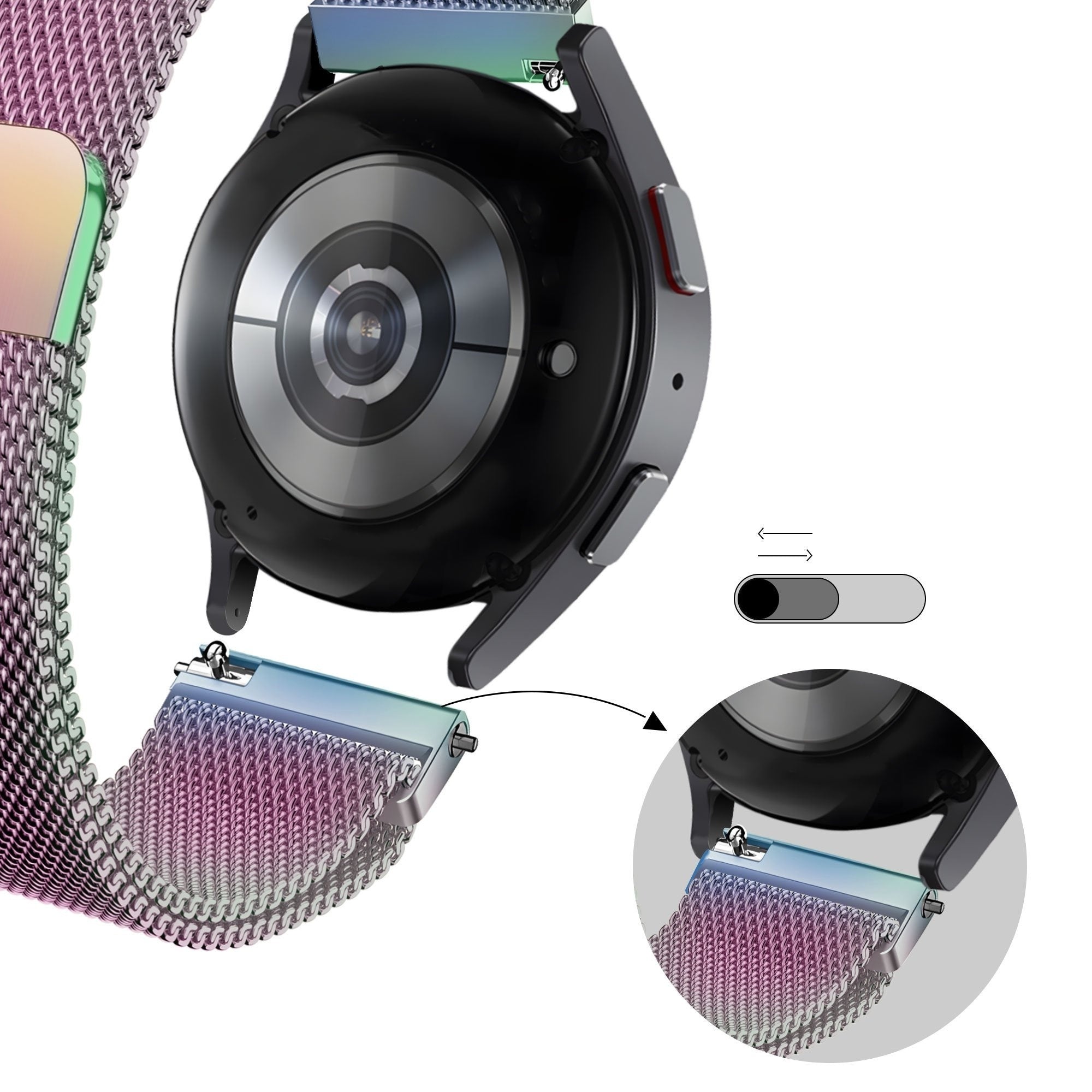 Bandz Amazfit Active 2 Milanese Loop Strap (Rainbow)