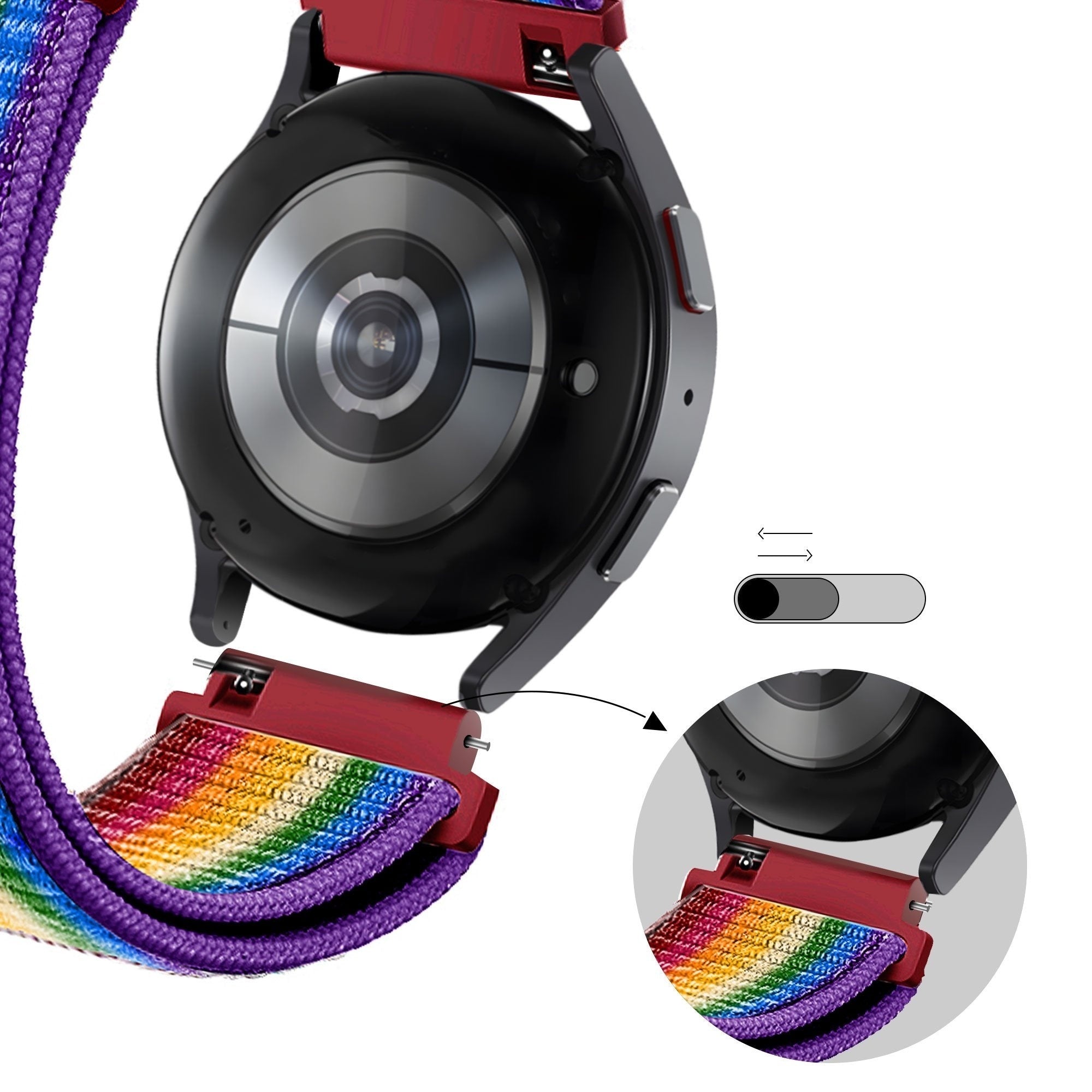 Bandz Amazfit Active 2 Nylon Loop Strap (Rainbow)