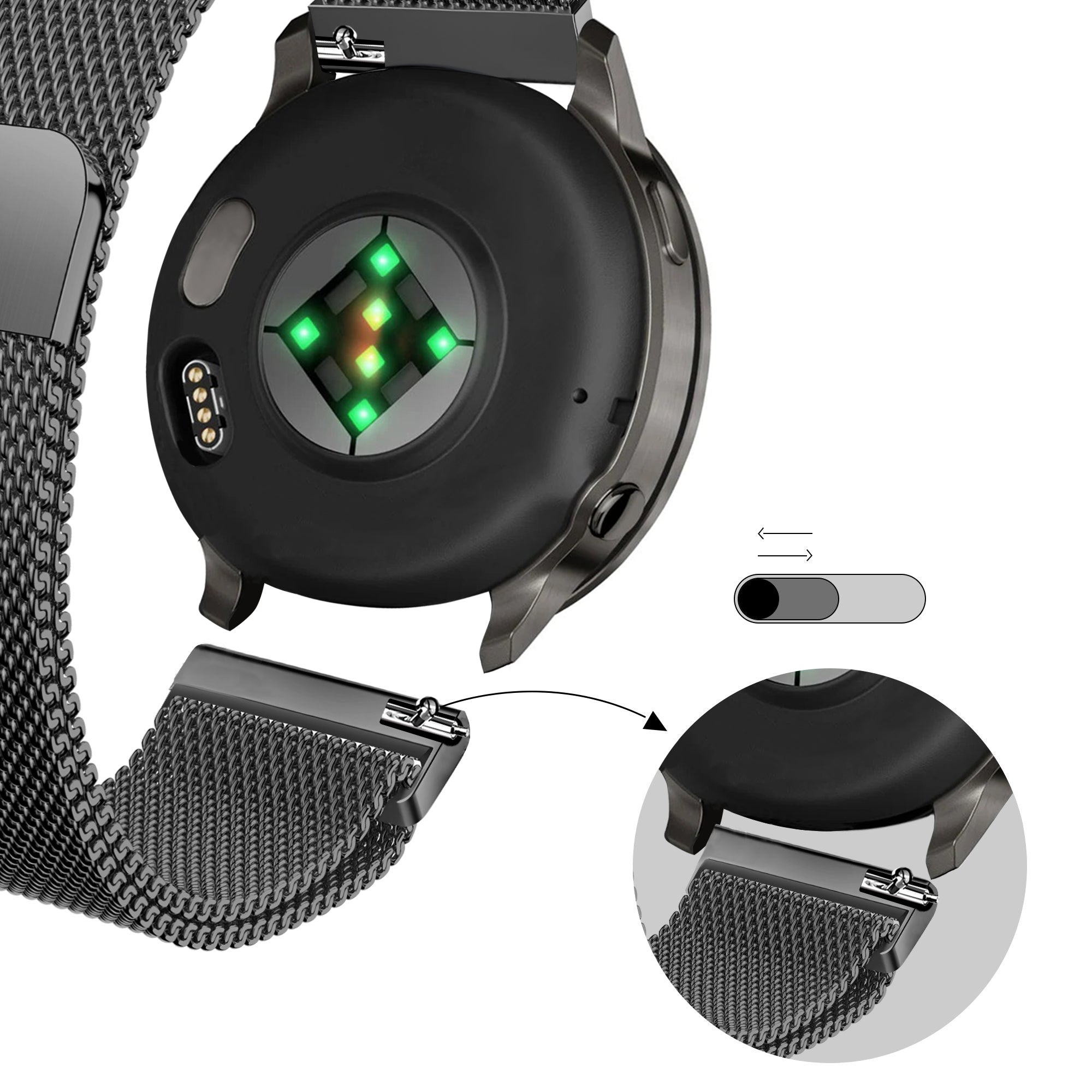 Bandz Garmin D2 Air X15 Milanese Loop Strap (Black)