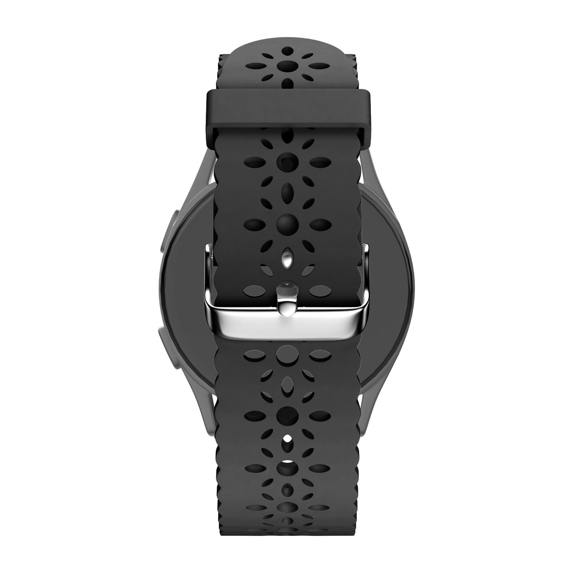 Bandz Amazfit Active 2 Silicone Strap with Cutouts (Black)