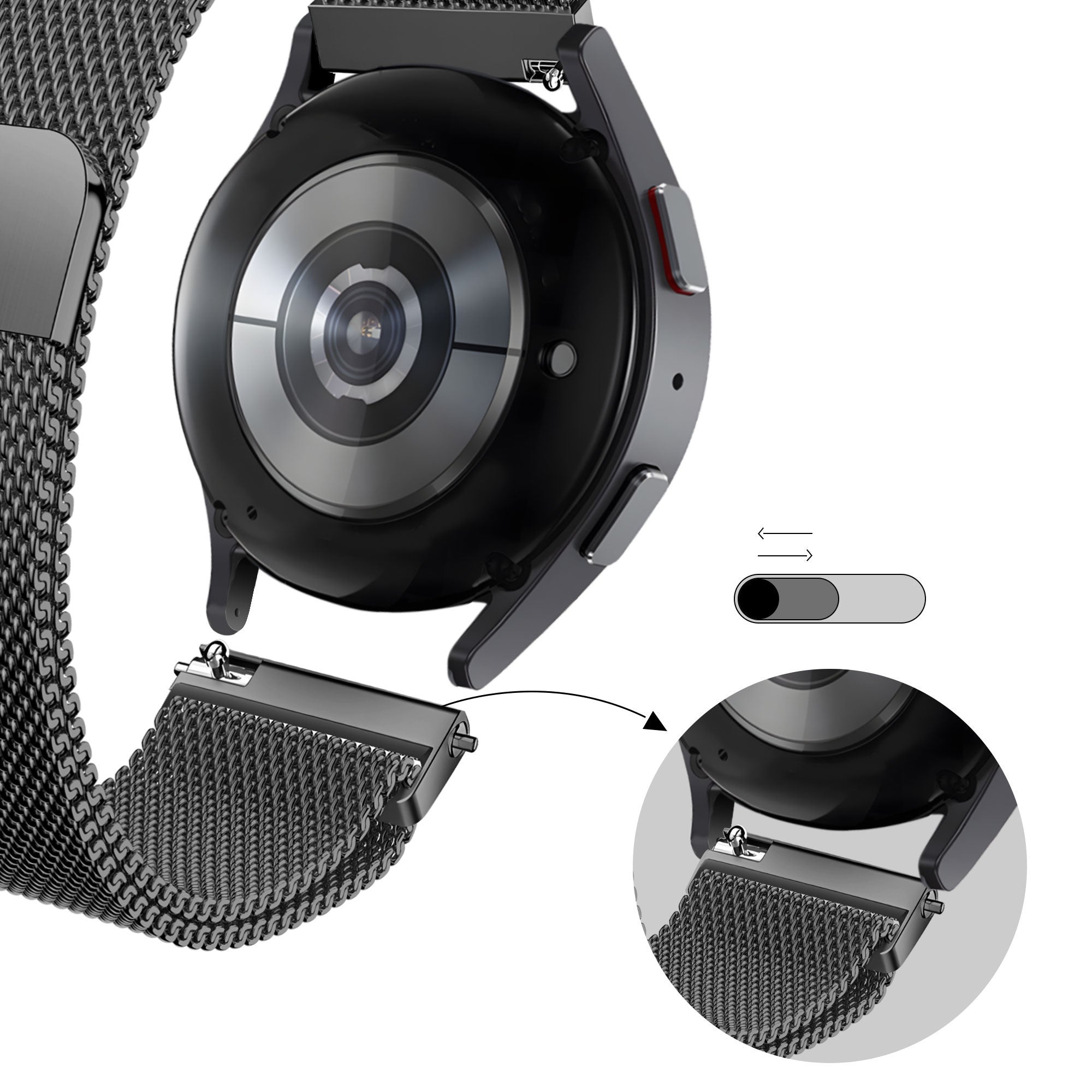 Bandz Suunto 9 Peak Pro Milanese Loop Strap (Black)
