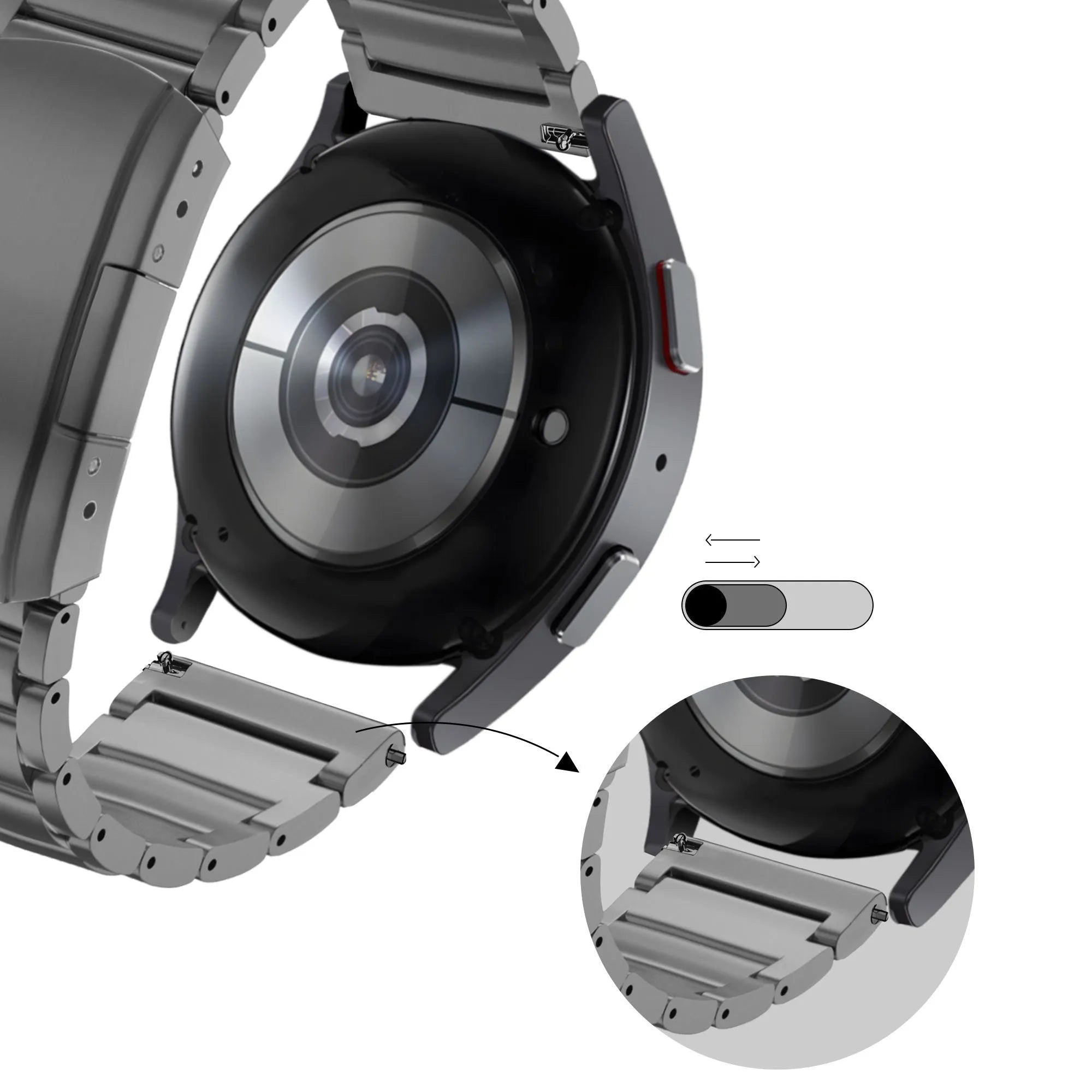 Bandz Oppo Watch X2 Titanium Link Strap (Graphite)