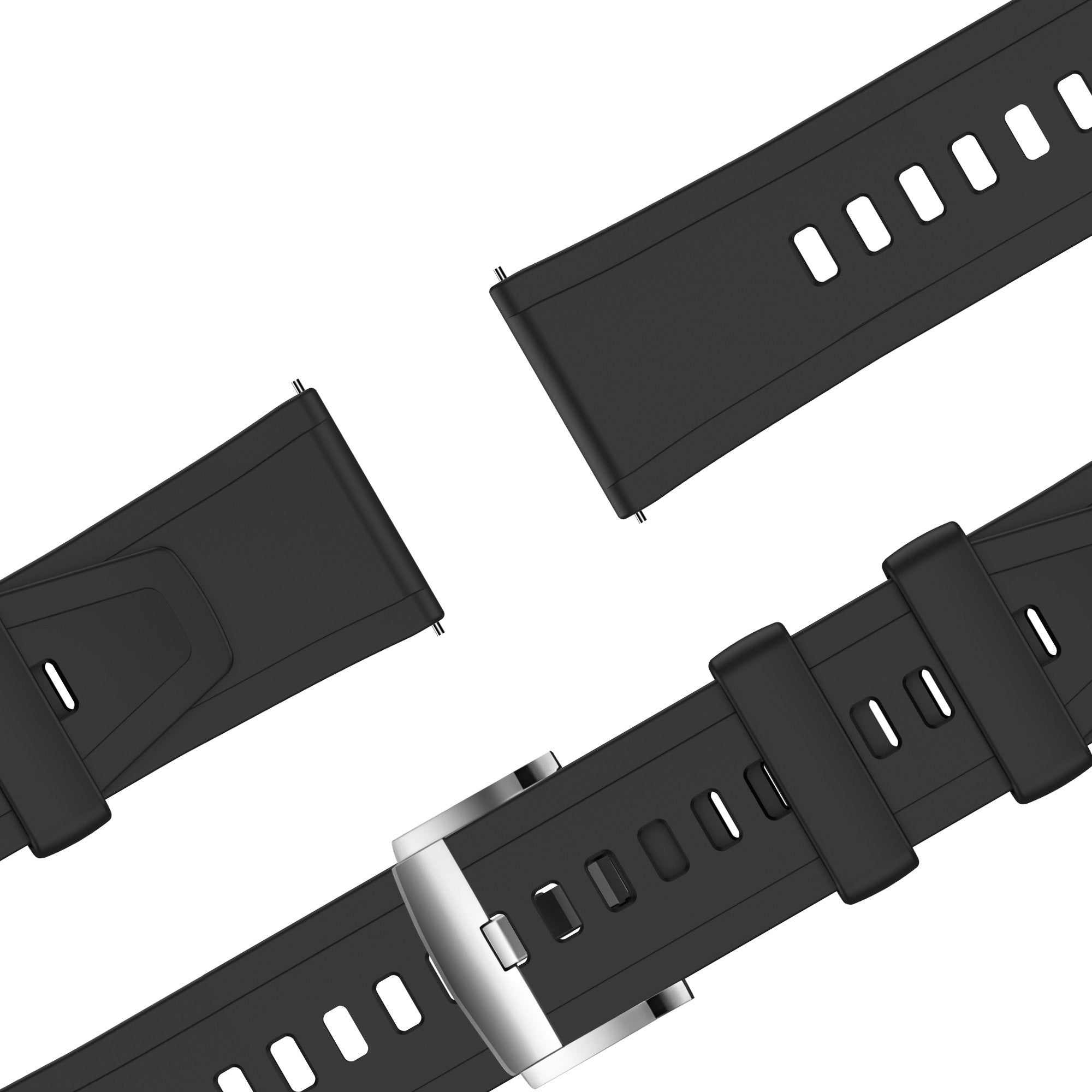 Bandz TicWatch 22mm Silicone Strap 'Easy Fit' (Black)