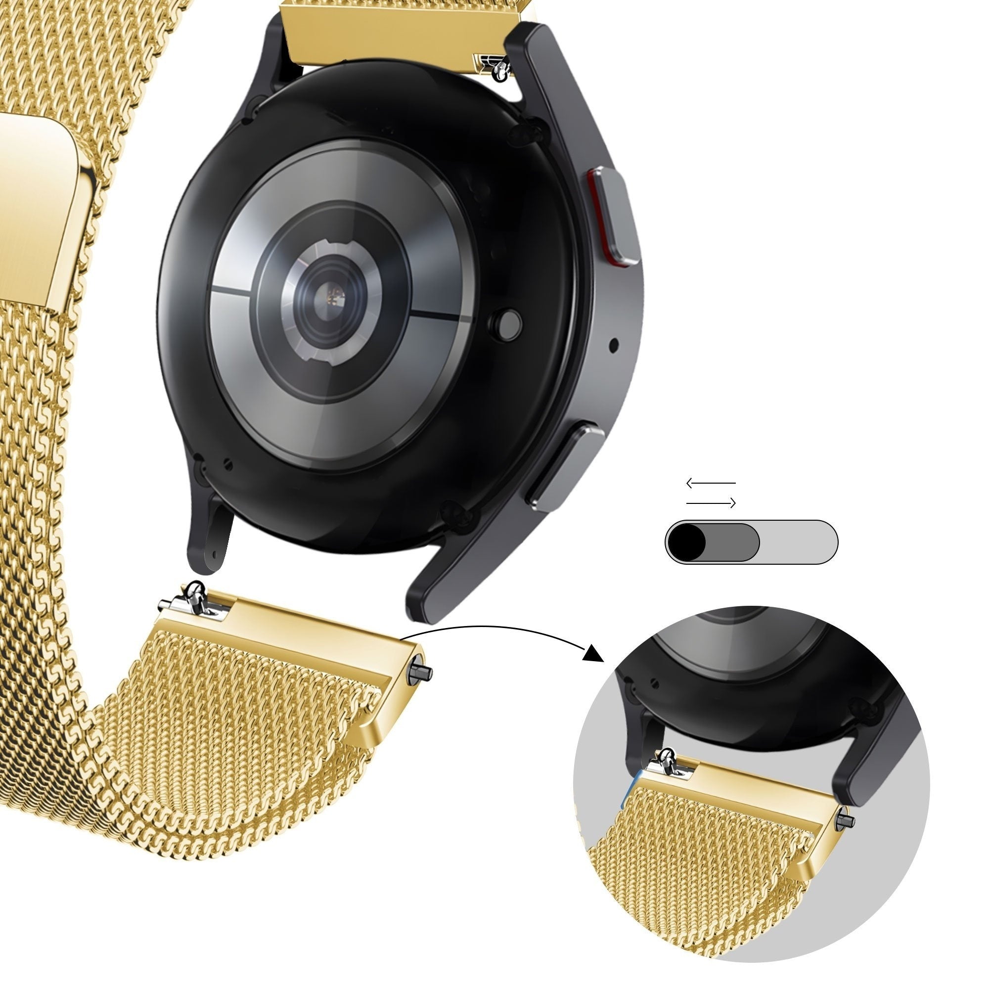 Bandz Coros Pace 2 Milanese Loop Strap (Gold)