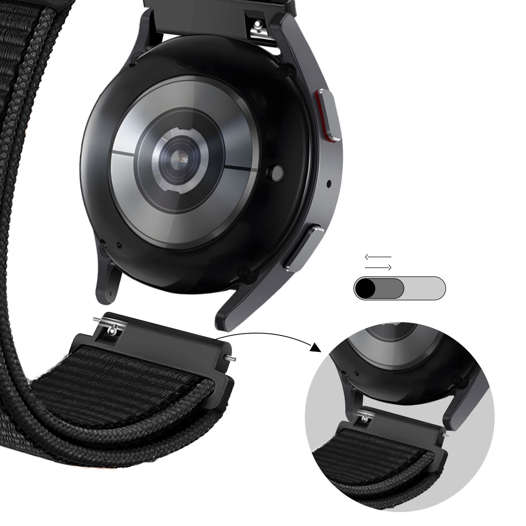 Bandz Suunto 5 Peak Nylon Loop Strap (Black)