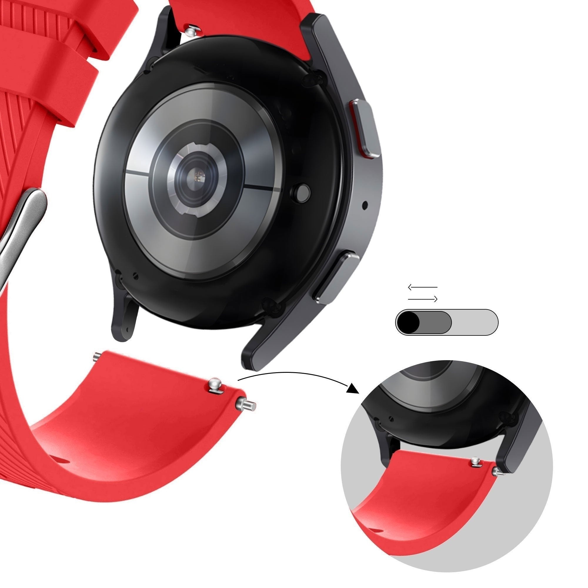 Bandz Suunto Vertical Silicone Strap 'Deluxe' (Red)
