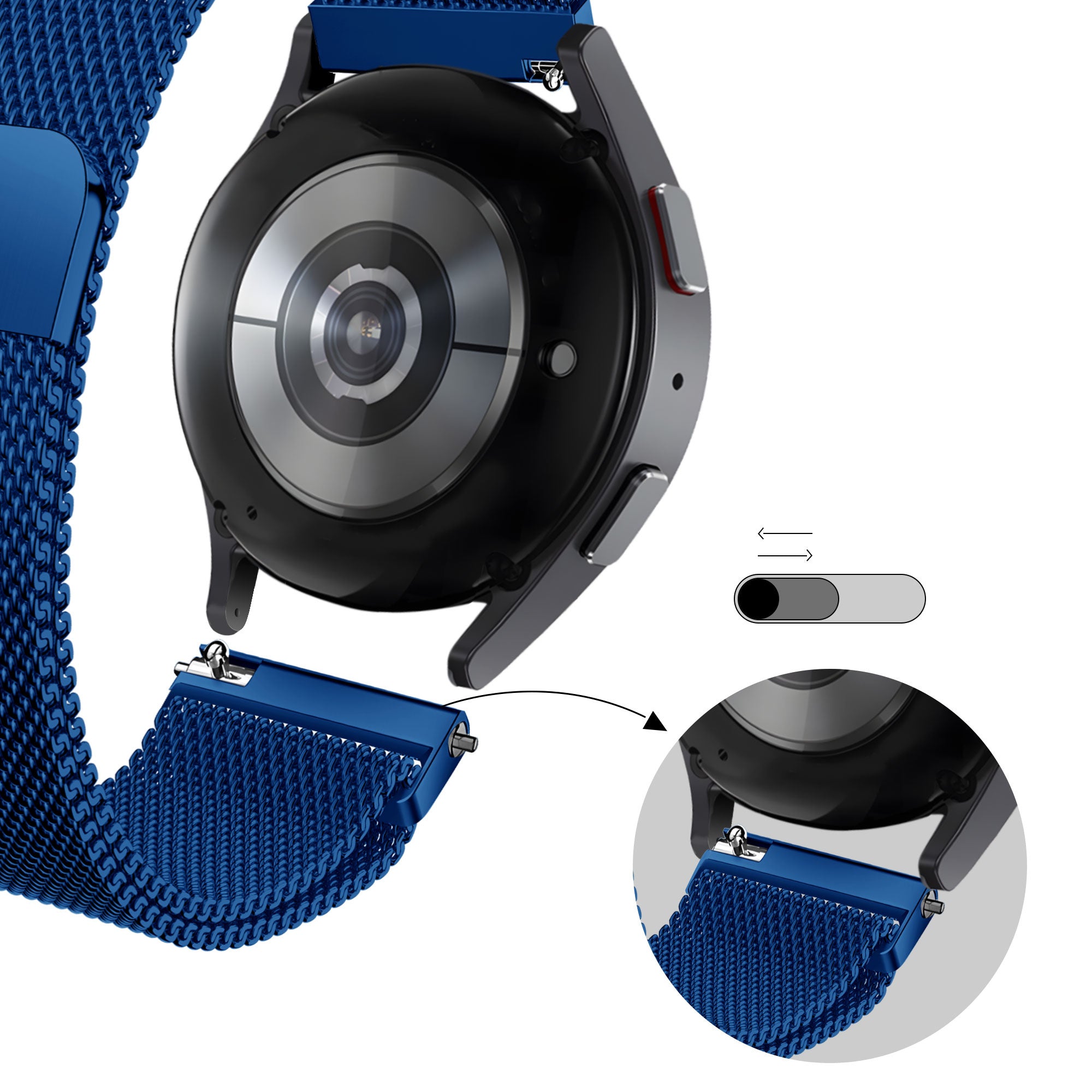 Bandz Garmin Vivomove Trend Milanese Loop Strap (Blue)