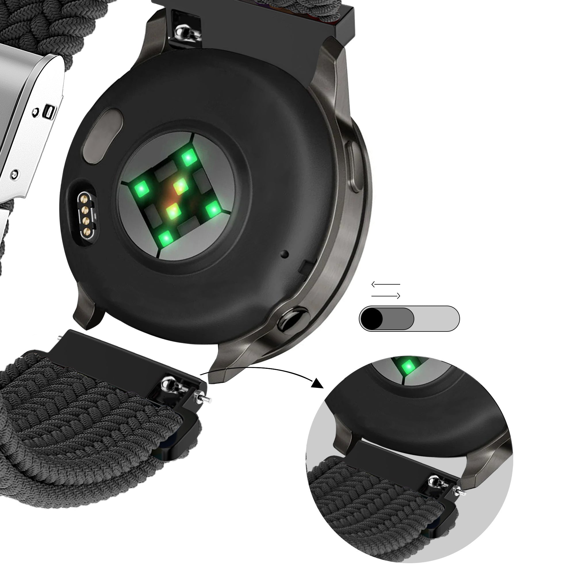 Bandz Garmin D2 Air X15 Woven Nylon Strap (Black)