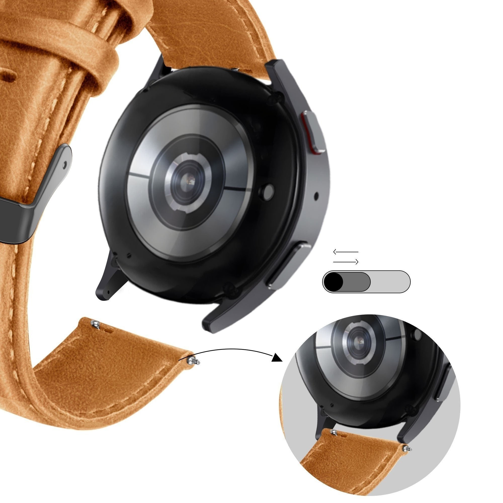 Bandz Redmi Watch 5 Active Leather Strap 'Classic' (Brown)