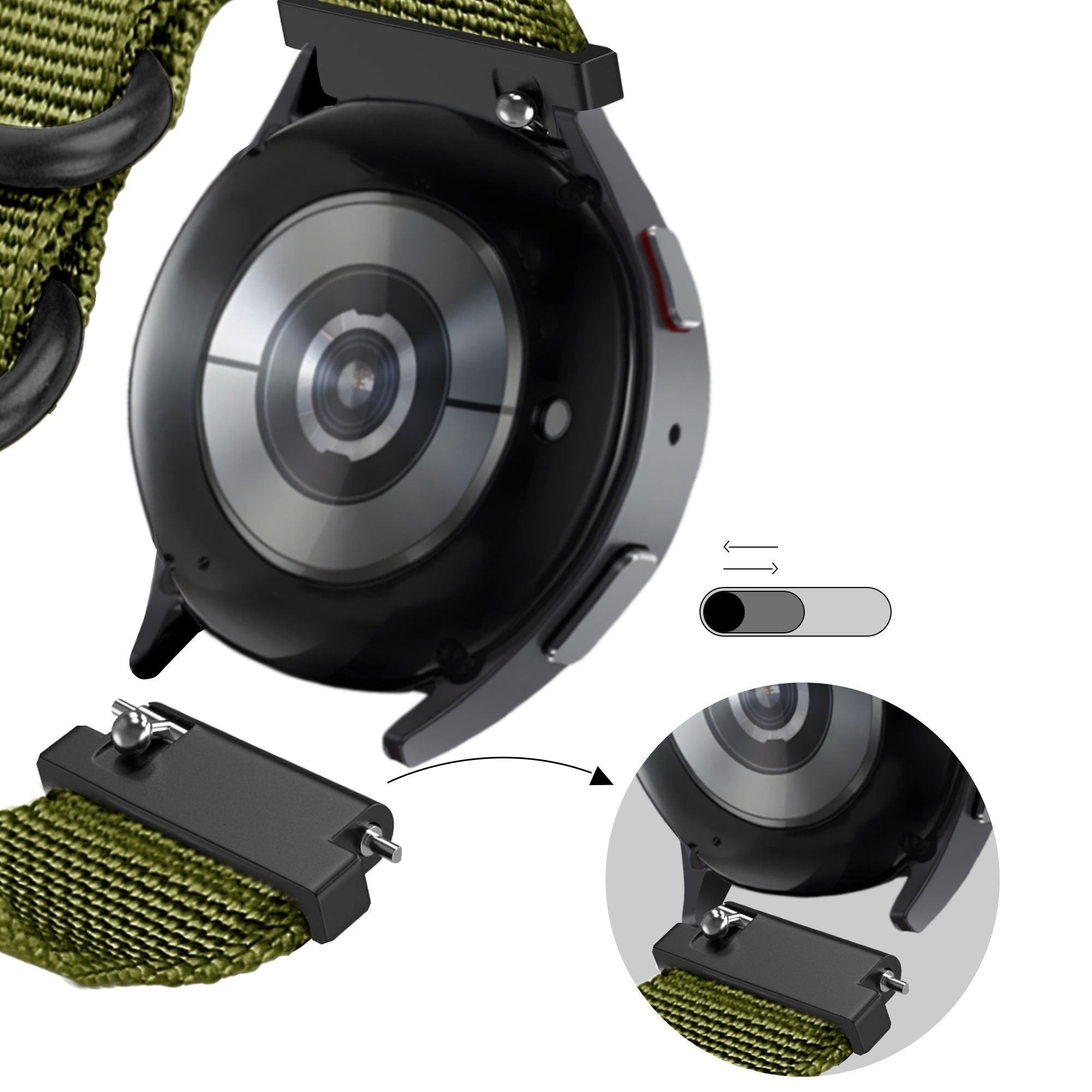 Bandz Suunto Vertical Nylon Strap with Buckle (Green)