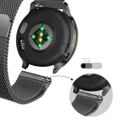 Bandz Garmin Vivoactive 4s Milanese Loop Strap (Black)