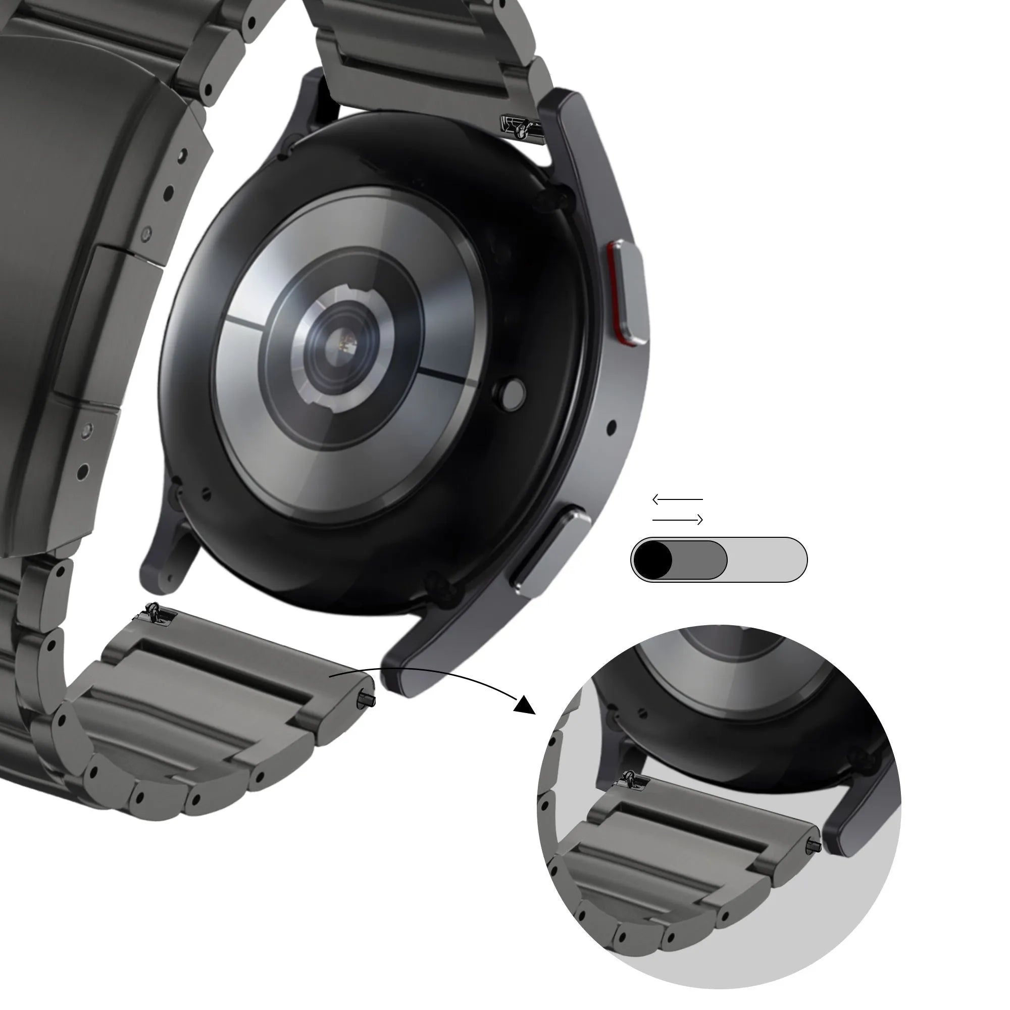 Bandz Oppo Watch X2 Titanium Link Strap (Black)