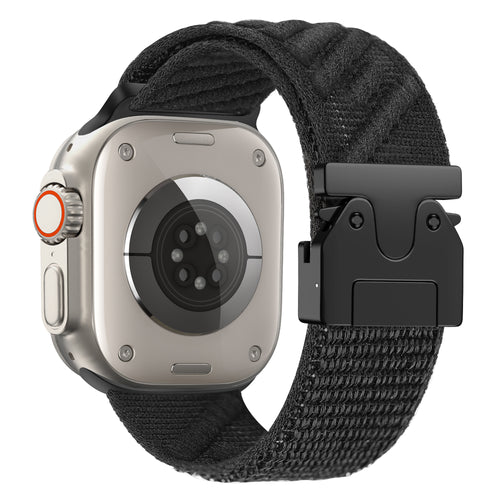 Bandz Apple Watch Ultra Wave Nylon Strap P-Buckle (Black)