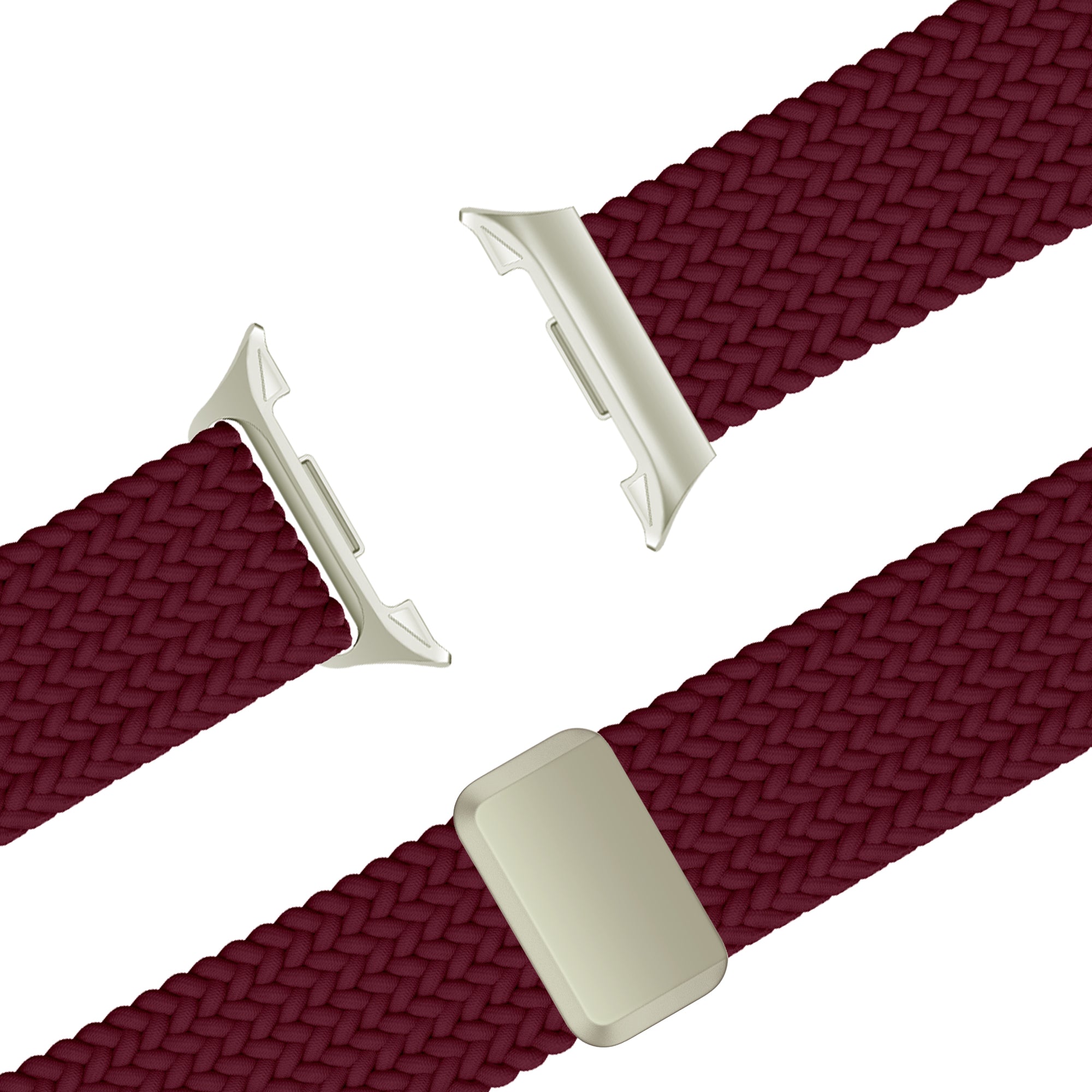 Bandz Samsung Galaxy Watch 8 - 44mm Magnetic Braided Strap (Wine Red)