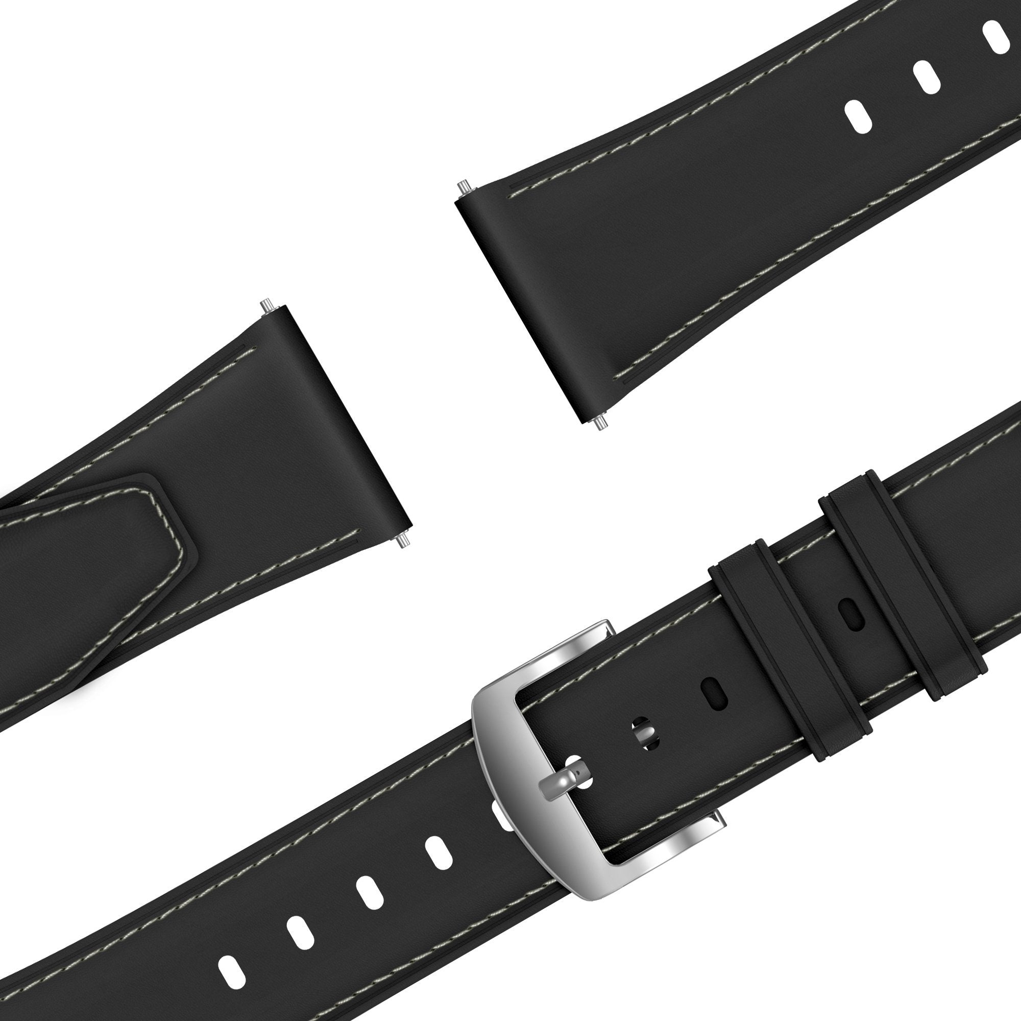 Bandz OnePlus Watch 3 Leather Strap 'Easy Fit' (Black)