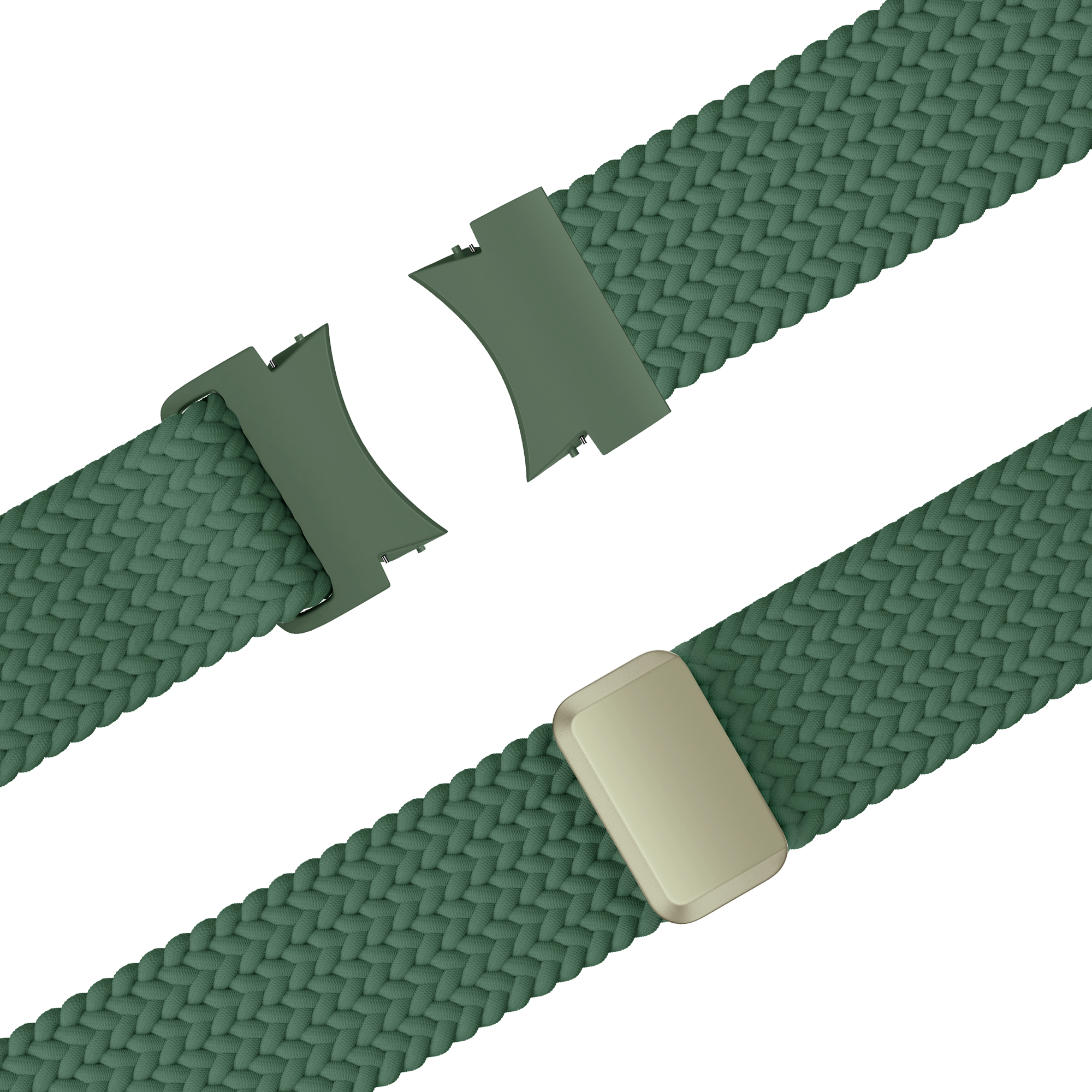 Bandz Samsung Galaxy Watch 4 Classic 46mm Braided Strap 'Easy Fit' (Green)