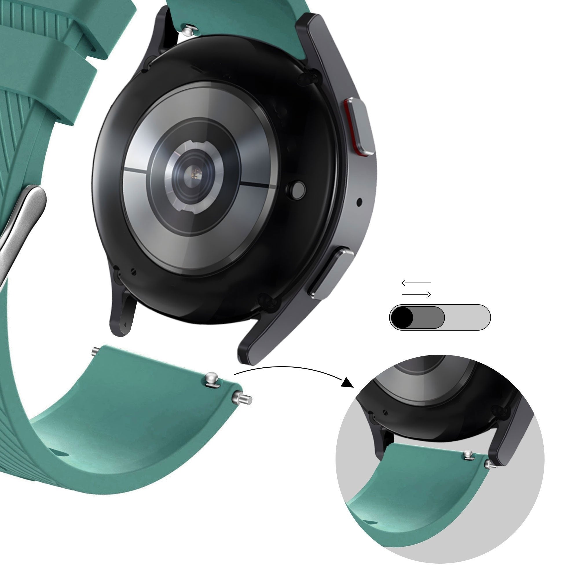 Bandz Coros Apex 42mm Silicone Strap 'Deluxe' (Pine Green)