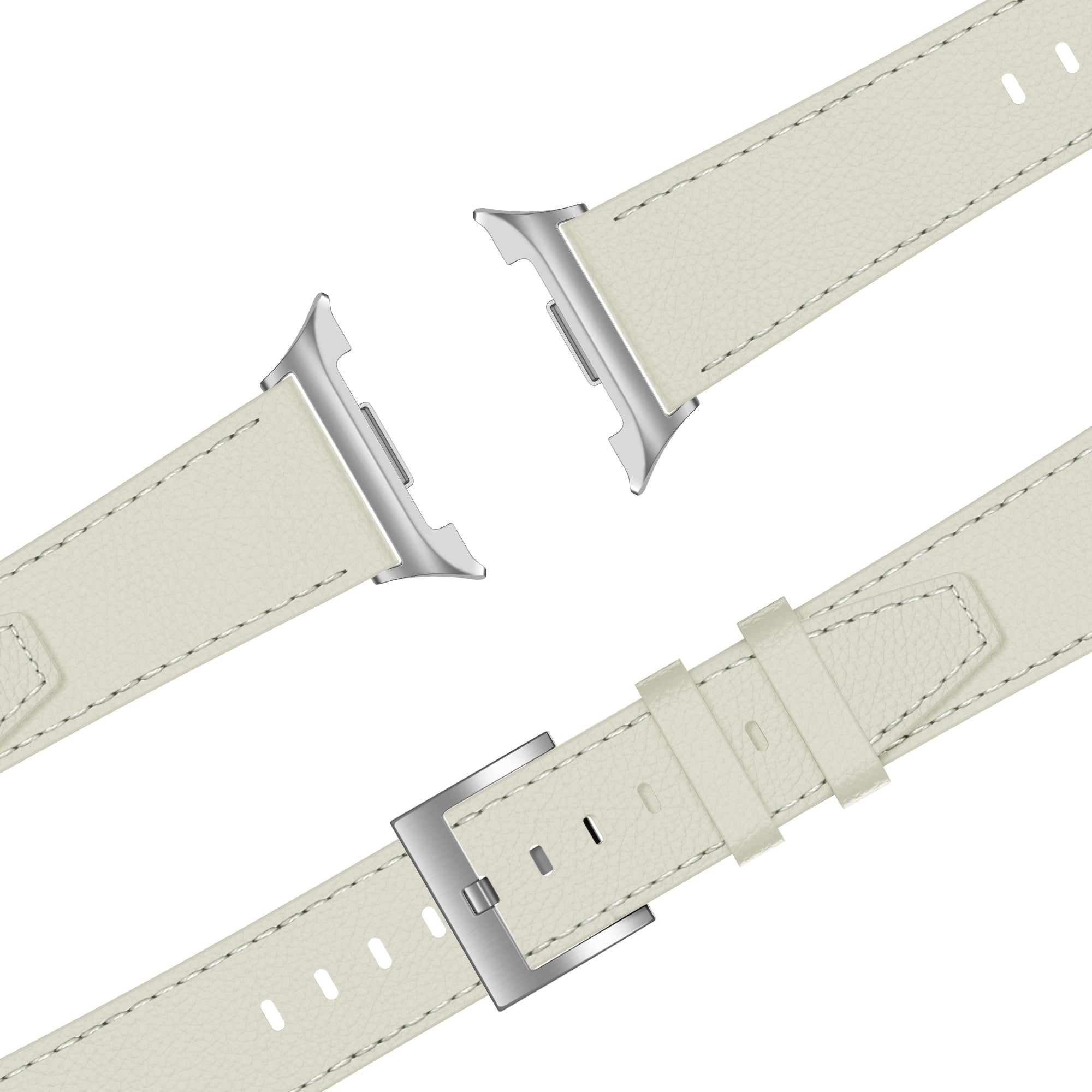 Bandz Samsung Galaxy Watch 8 Classic Leather Strap 'Deluxe' (Light Beige)