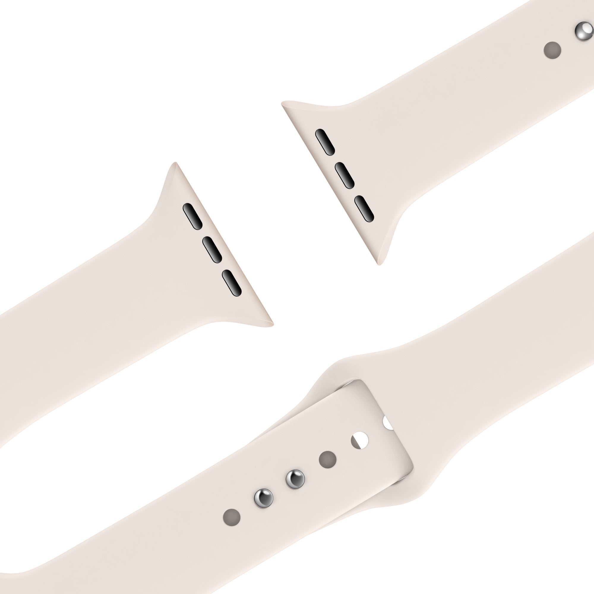 Bandz Apple Watch Dual Snap Silicone Strap (Starlight)