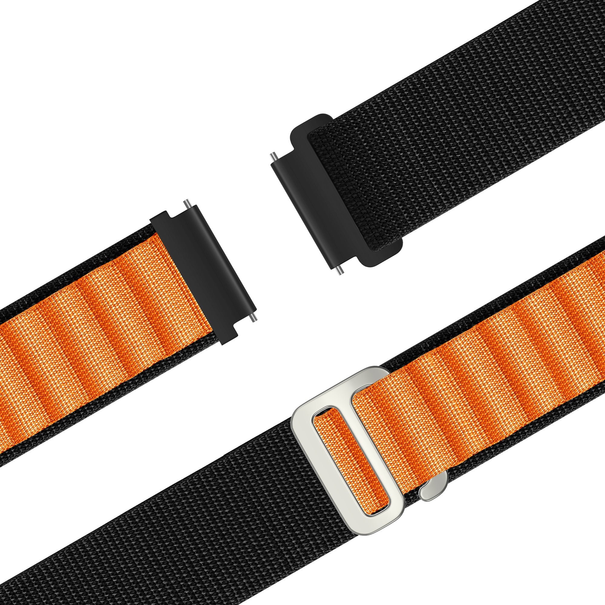 Bandz Amazfit Active 2 Alpine Nylon Strap (Black/Orange)