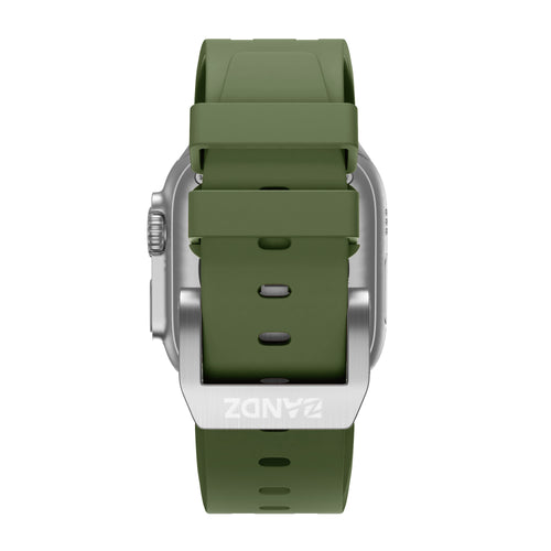Bandz Apple Watch Silicone Strap 'Luxe Liquid' (Green with Silver)