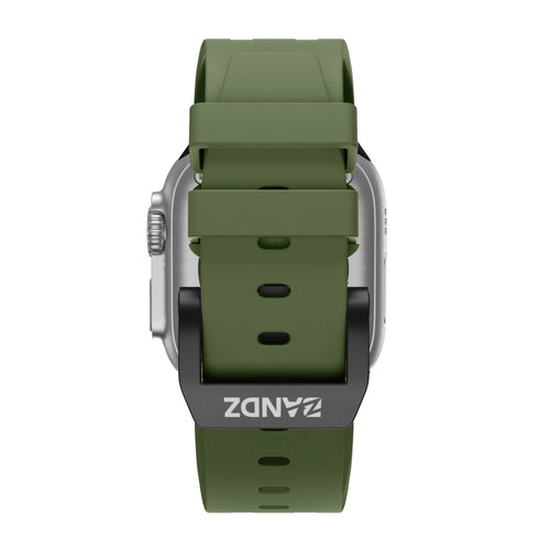 Bandz Apple Watch Ultra Silicone Strap 'Luxe Liquid' (Green with Black)