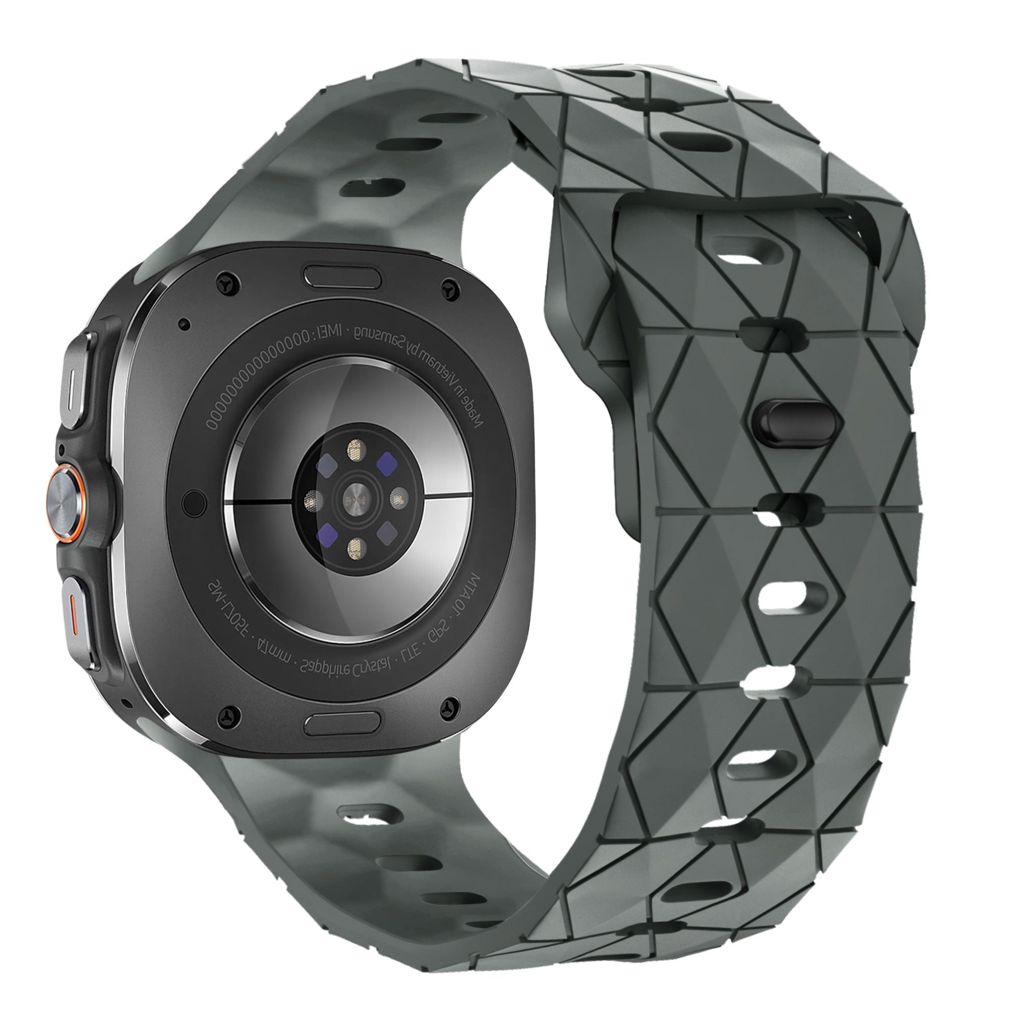 Bandz Samsung Galaxy Watch Ultra Silicone Strap 'Hexagons' (Dark Gray)