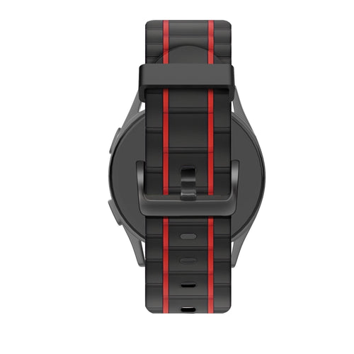Bandz Suunto Race 2 Striped Sport Strap (Black/Red)