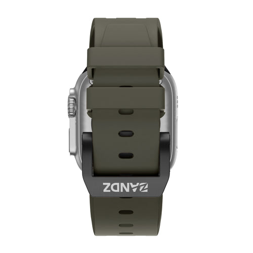 Bandz Apple Watch Ultra Silicone Strap 'Luxe Liquid' (Brown with Black)