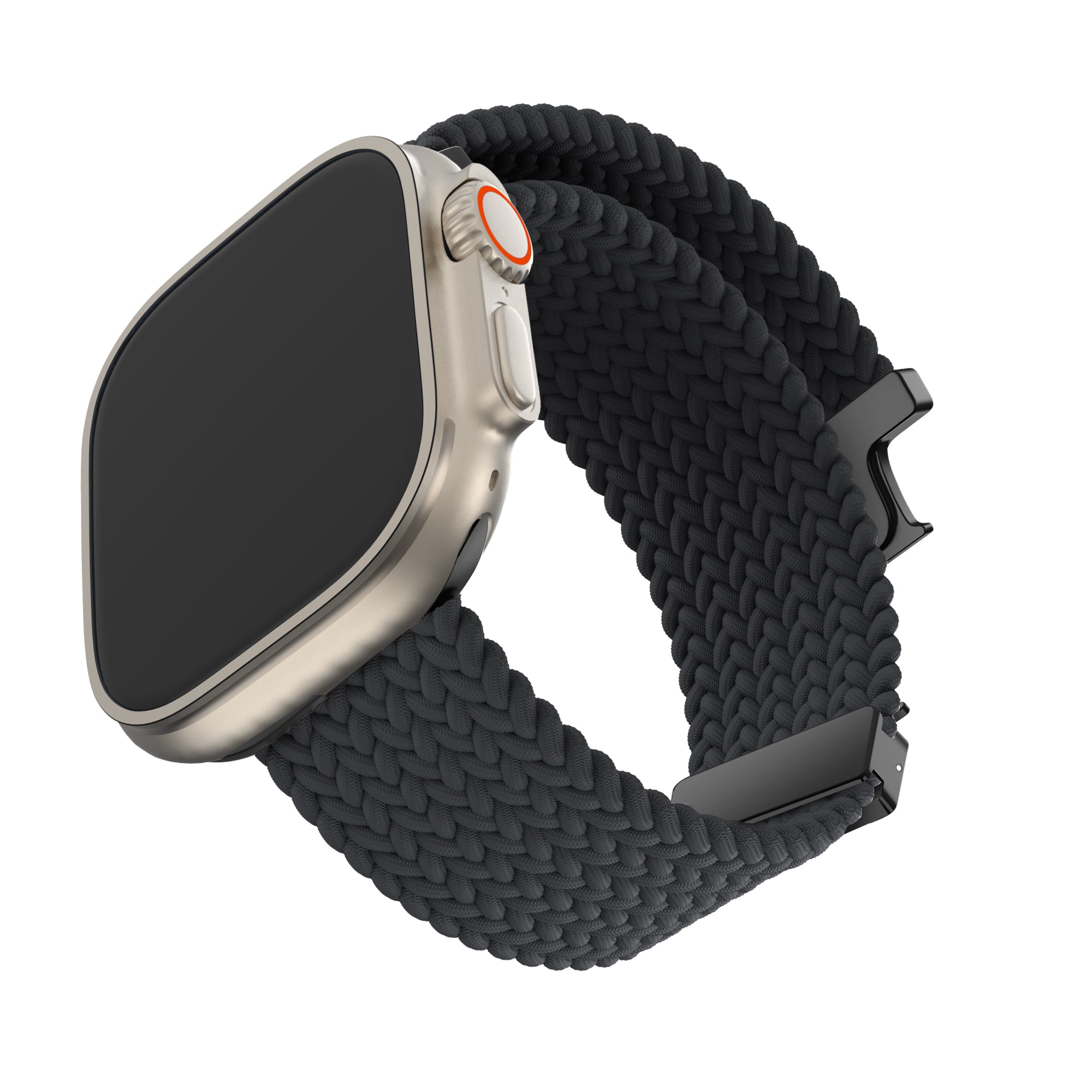 Bandz Apple Watch Braided Nylon Strap with P-Buckle (Black)