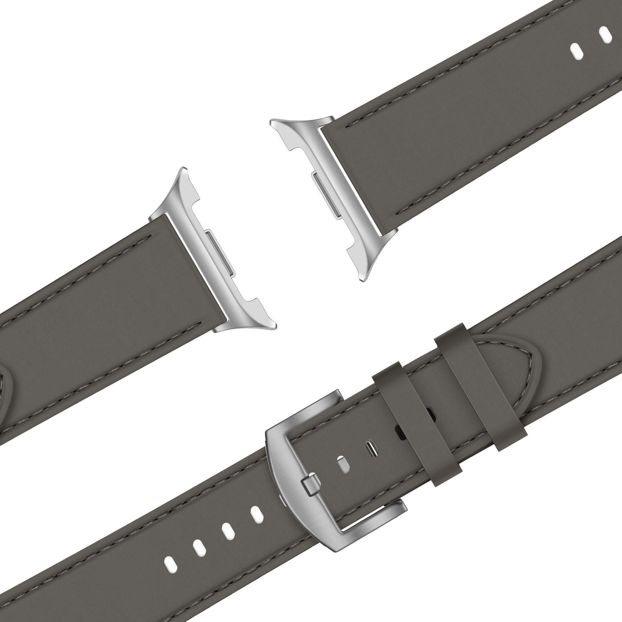 Bandz Samsung Galaxy Watch 8 - 44mm Leather Strap 'Classic' (Dark Grey)