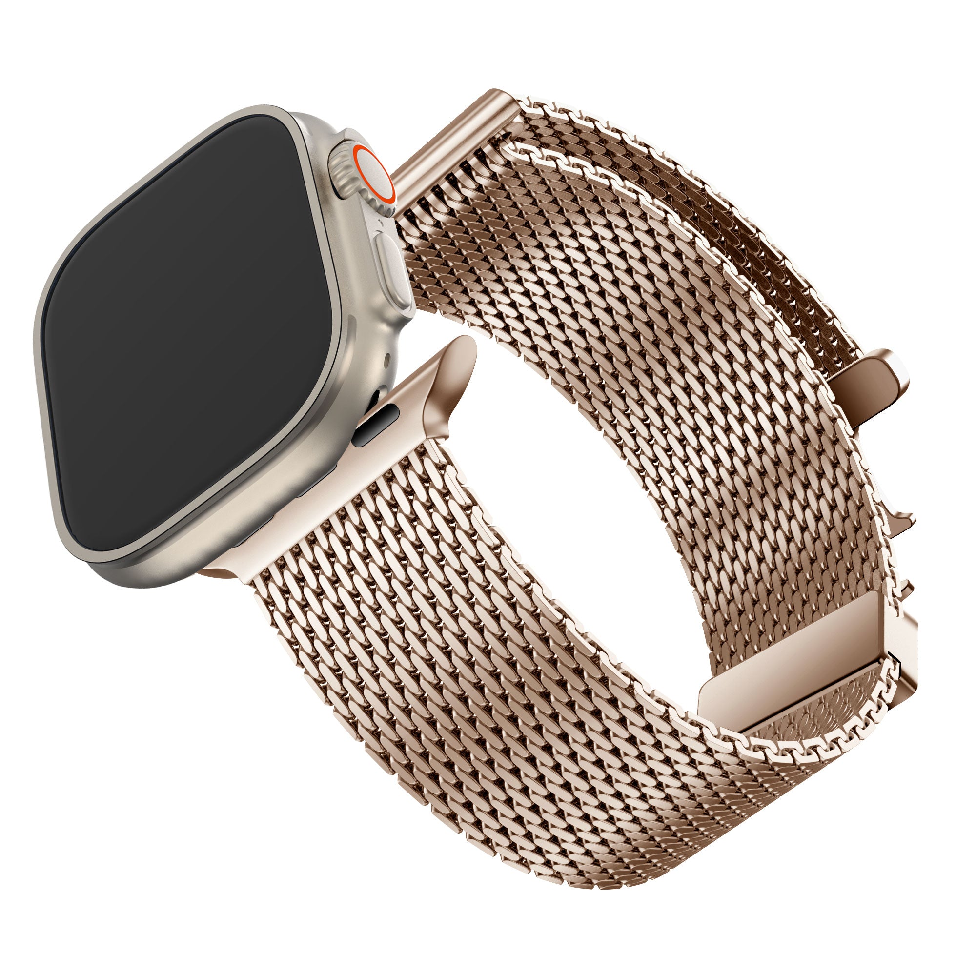 Bandz Apple Watch Milanese Loop Strap with P-Buckle (Rose Gold)