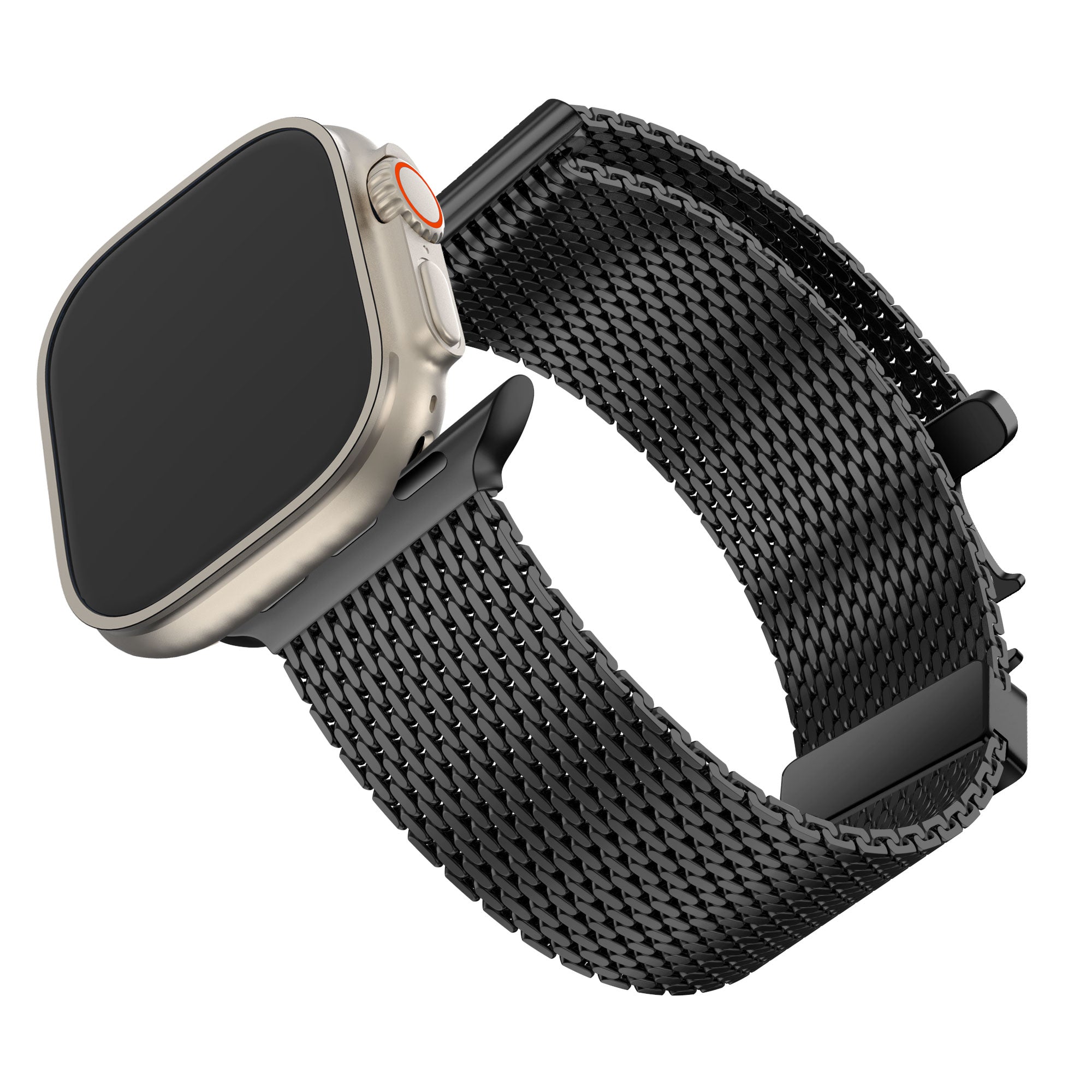 Bandz Apple Watch Milanese Loop Strap with P-Buckle (Black)