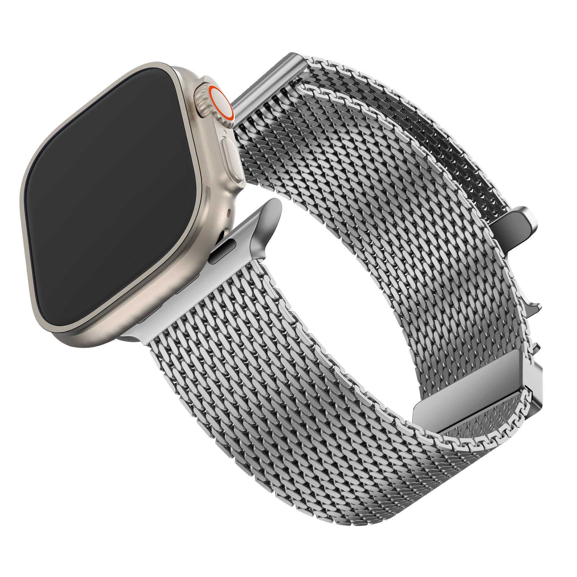 Bandz Apple Watch Milanese Loop Strap with P-Buckle (Silver)