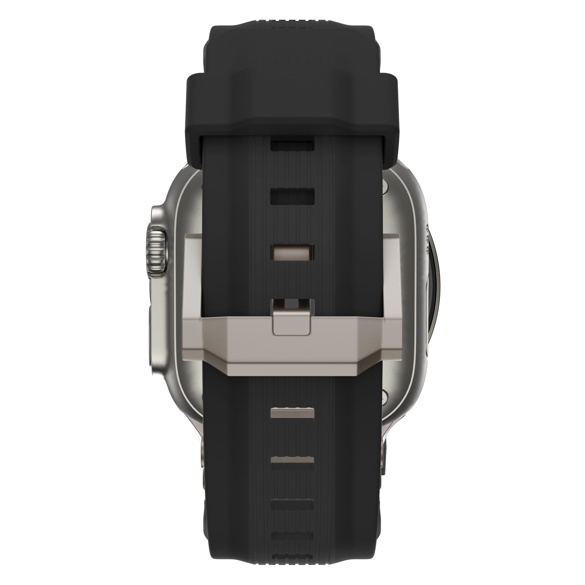 Bandz Apple Watch Liquid Silicone Strap 'Explorer' (Black with Titanium)