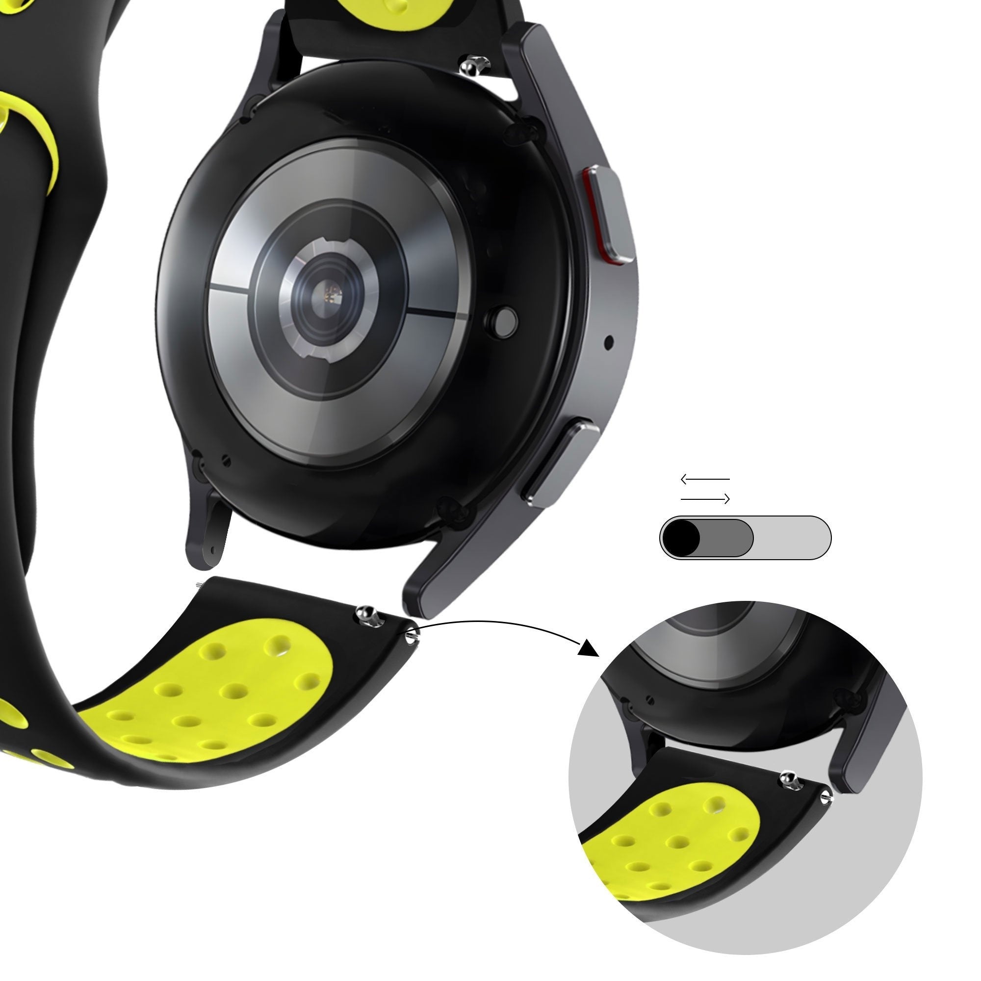 Bandz Amazfit Bip 6 Sport Strap 'Deluxe' (Black/Yellow)