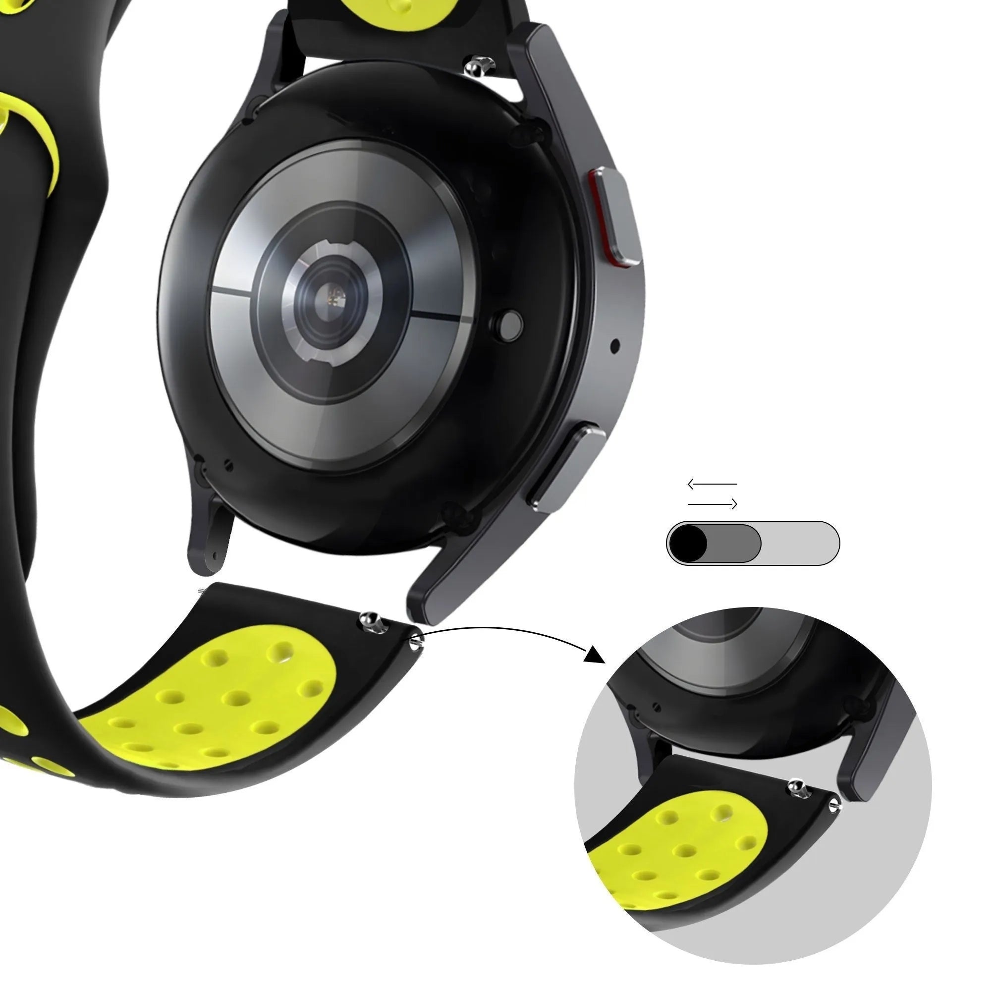 Bandz Oppo Watch X2 Sport Strap 'Deluxe' (Black/Yellow)