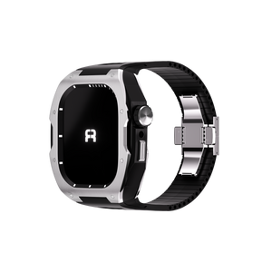 Reqior Apple Watch 45mm Case with Rubber Strap (Silver)