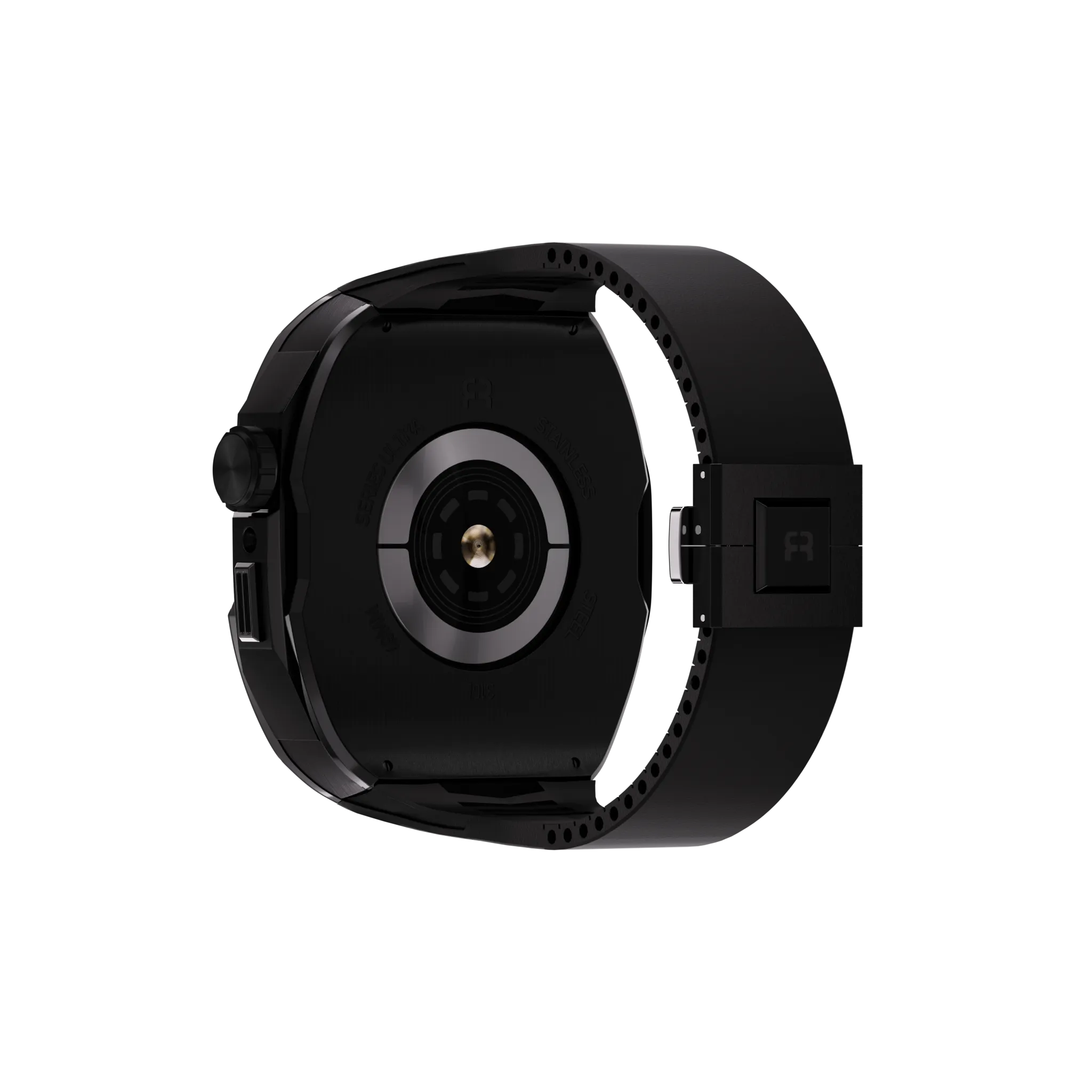 Reqior Apple Watch 45mm Case with Rubber Strap (Black)
