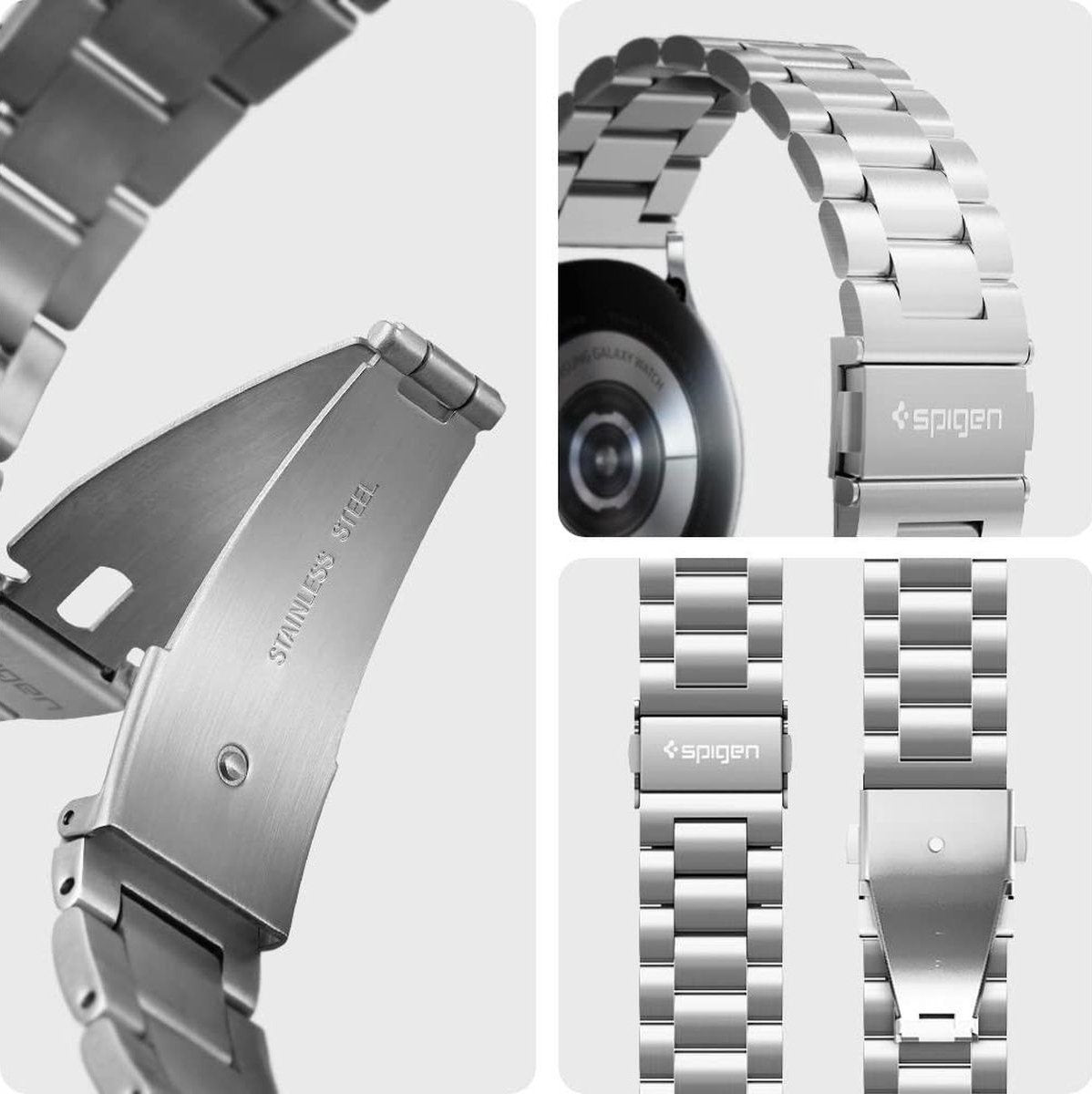 Spigen Galaxy Watch 6 Classic 43mm Steel Strap (Silver)