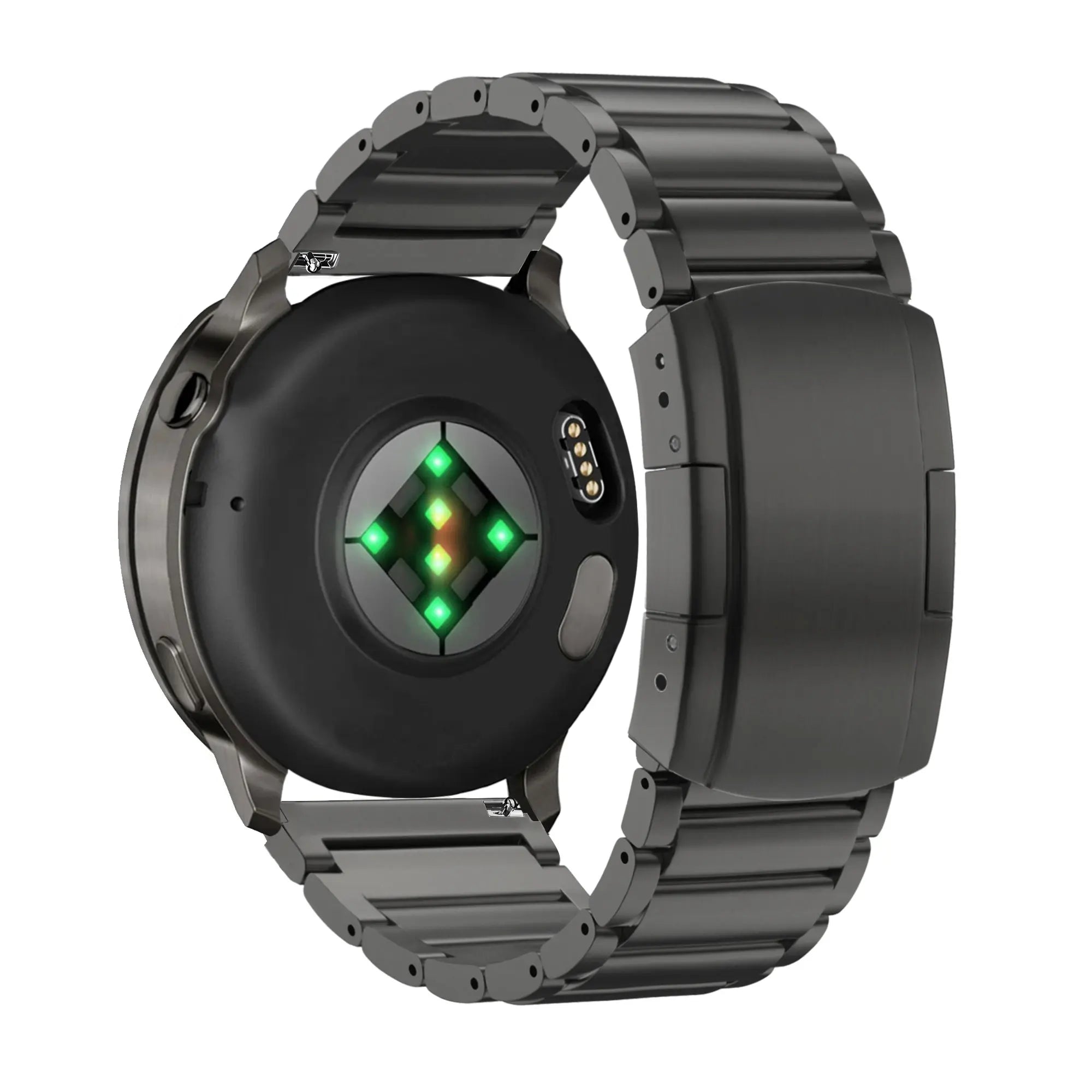 Bandz Garmin Forerunner 265s Titanium Link Strap (Black)