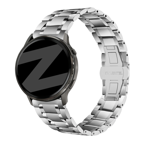 Bandz Garmin Forerunner 265s Steel Link Strap 'Deluxe' (Silver)
