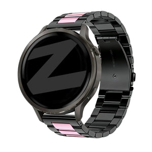 Bandz Garmin Vivomove 3s Steel Strap 'Classic' (Black/Pink)