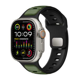 Apple Watch Premium Outdoor Silicone Strap (Army Green/Black)